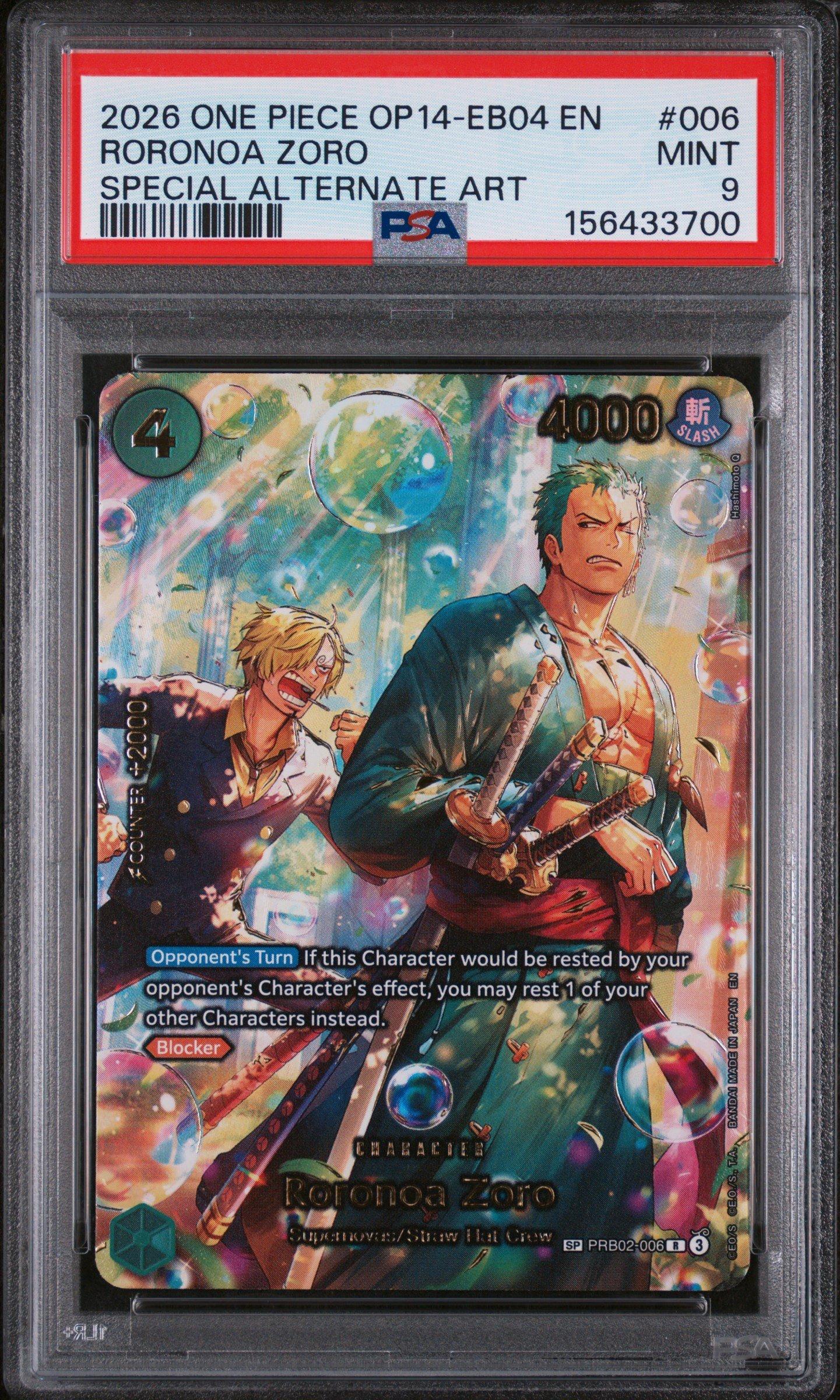 2026 One Piece Op14-eb04-the Azure Sea's Seven 006 Roronoa Zoro