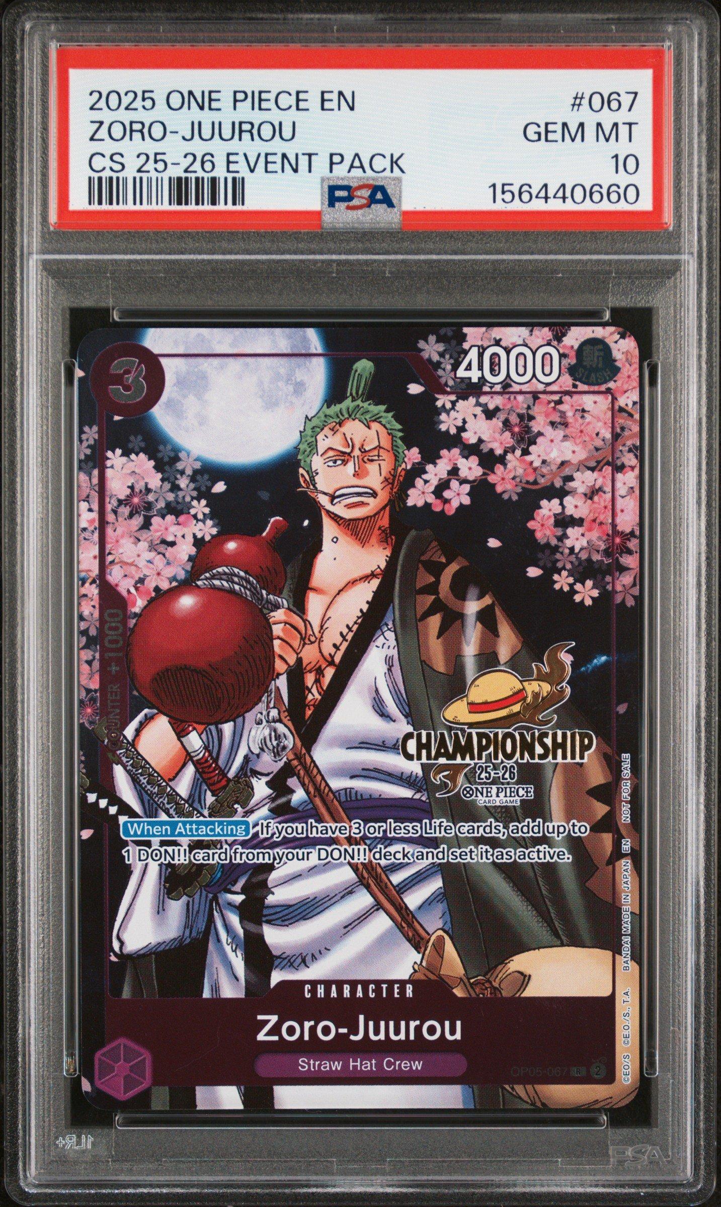 2025 One Piece Championship 2025-26 Event Pack 067 Zoro-juurou PSA