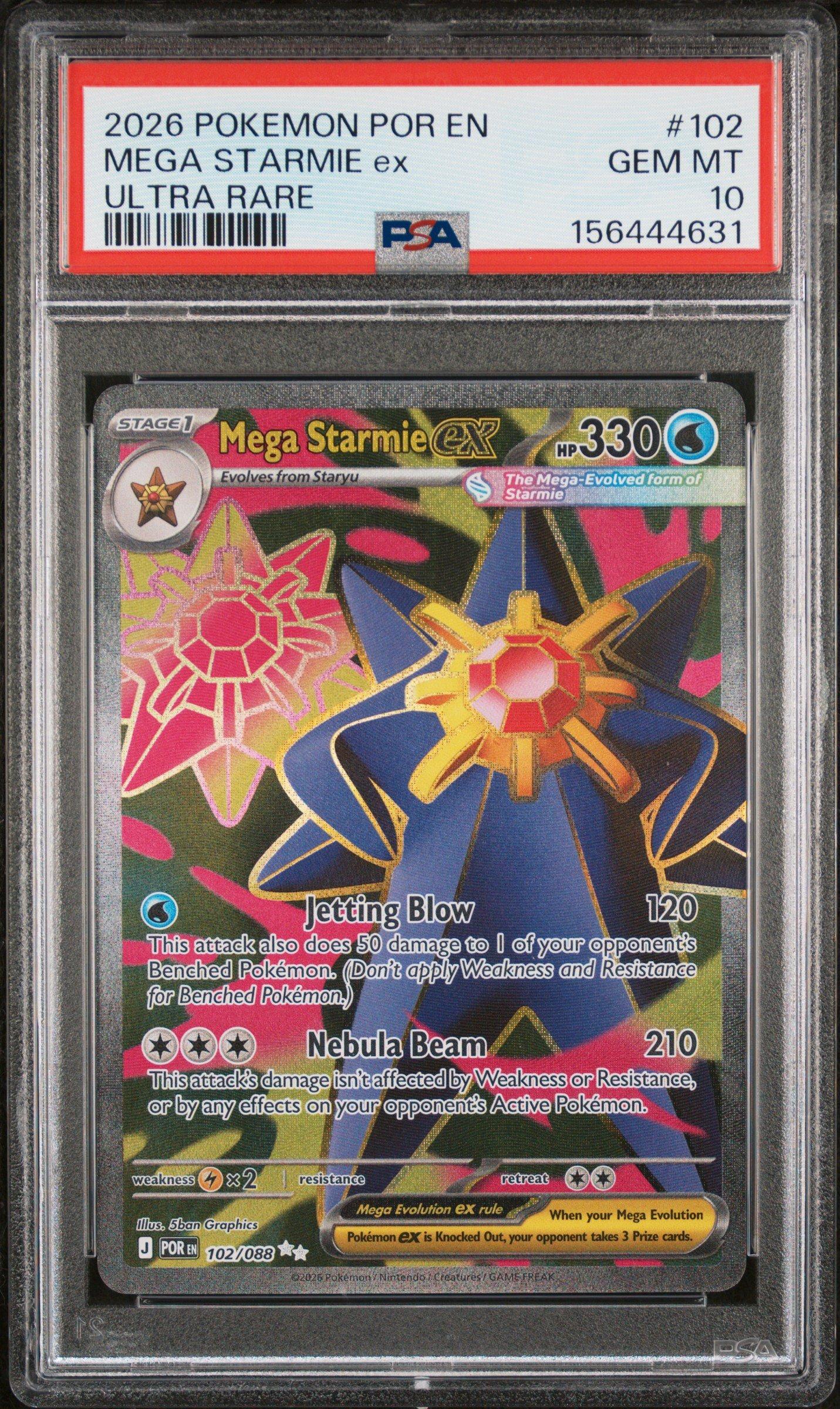 2026 Pokemon Por En-perfect Order 102 Mega Starmie Ex Ultra Rare