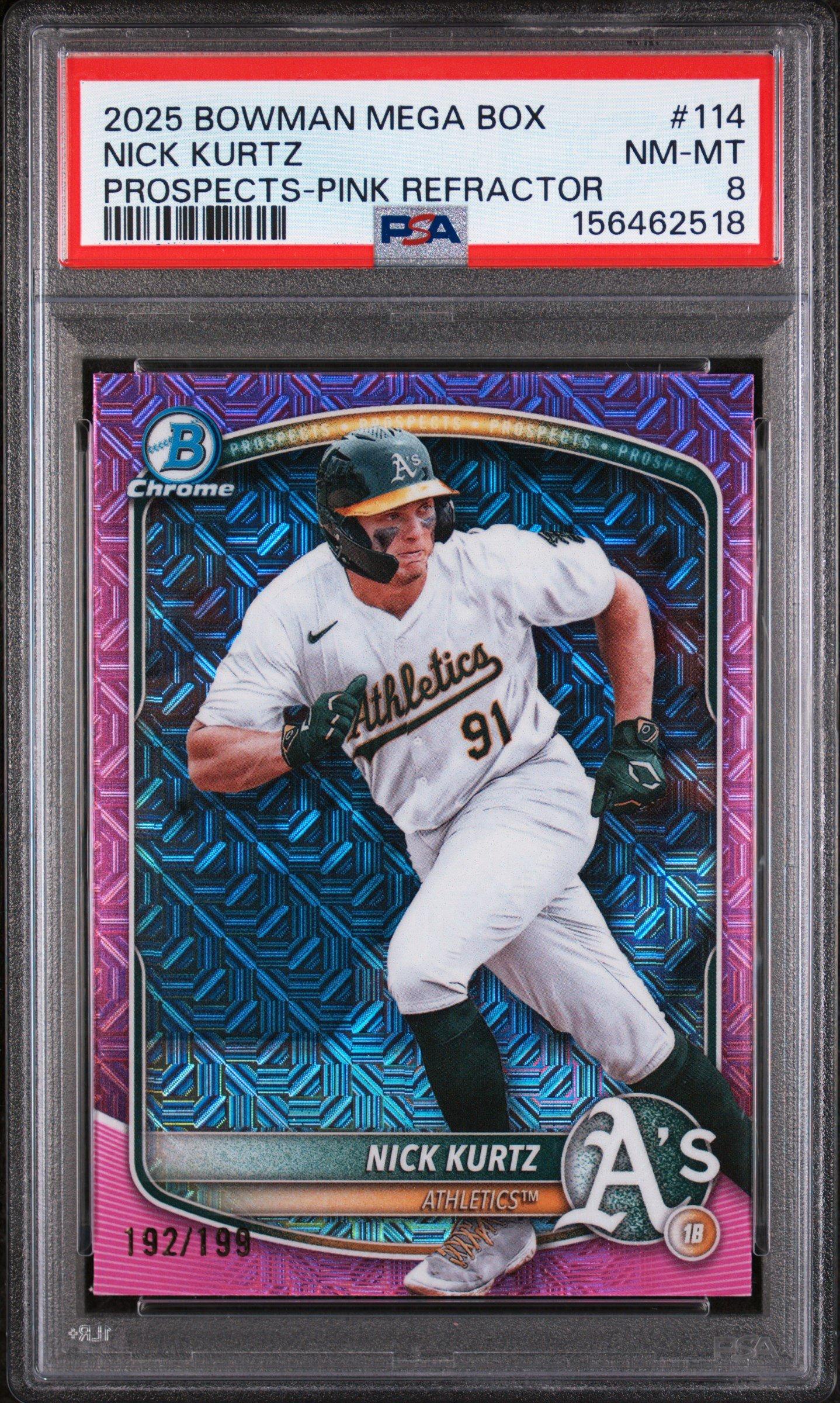 2025 Bowman Mega Box Chrome Prospects 114 Nick Kurtz Pink
