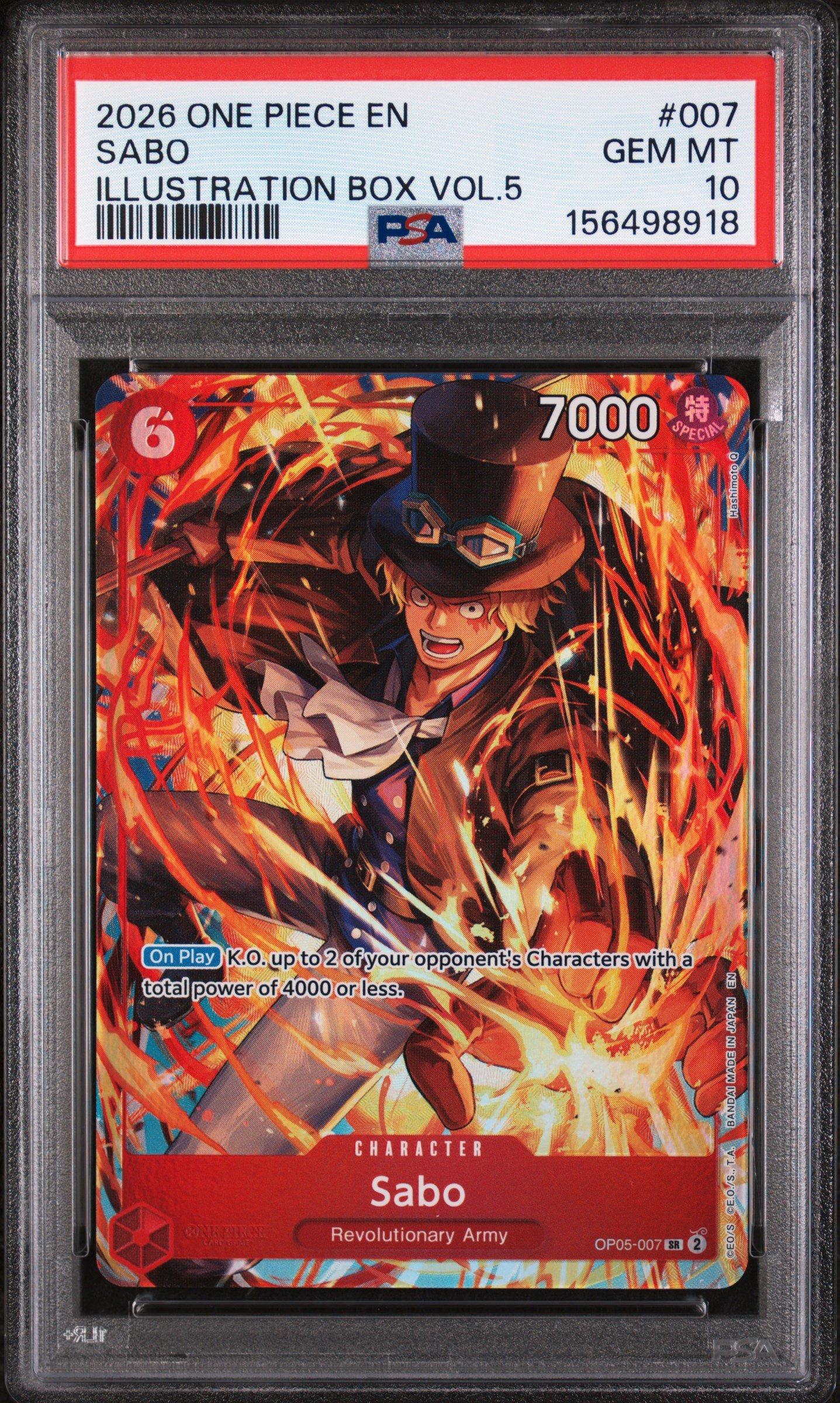 2026 One Piece Promos 007 Sabo Illustration Box Vol.5 PSA 10