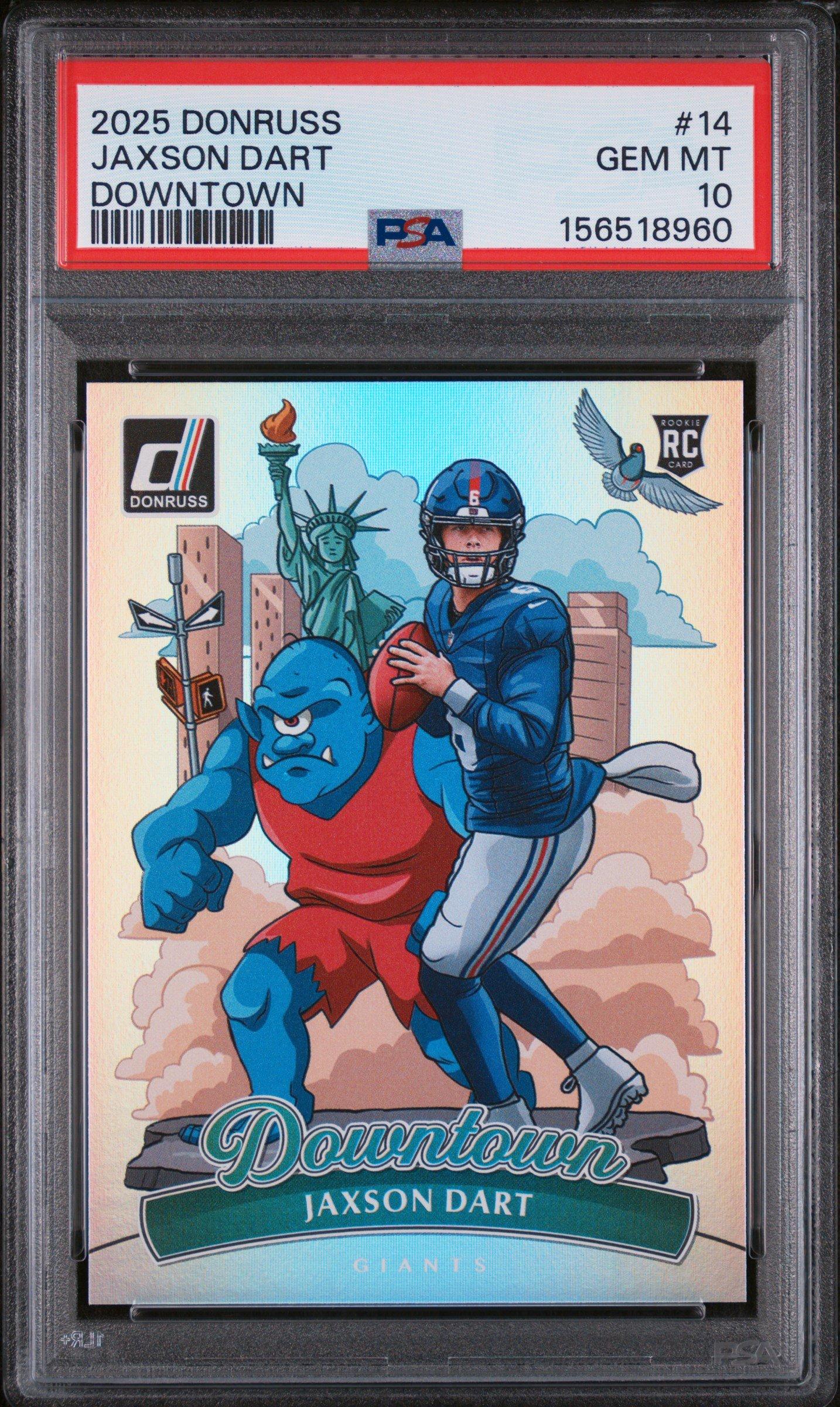 2025 Panini Donruss Downtown 14 Jaxson Dart PSA 10 Graded Card