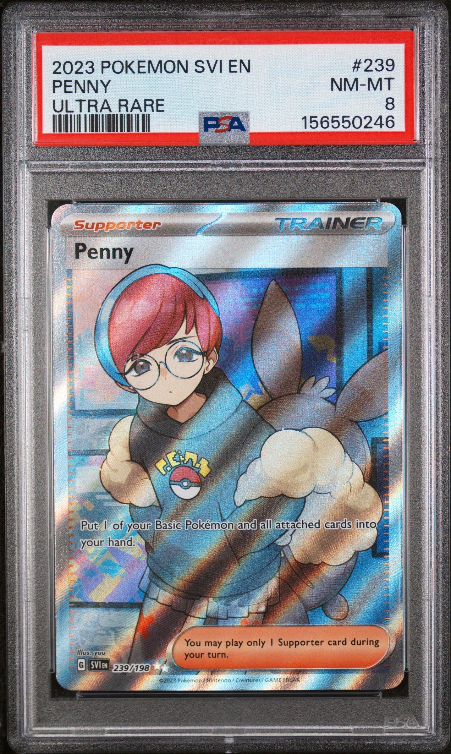 2023 Pokemon SV: Scarlet & Violet 239 Penny Ultra Rare PSA 8