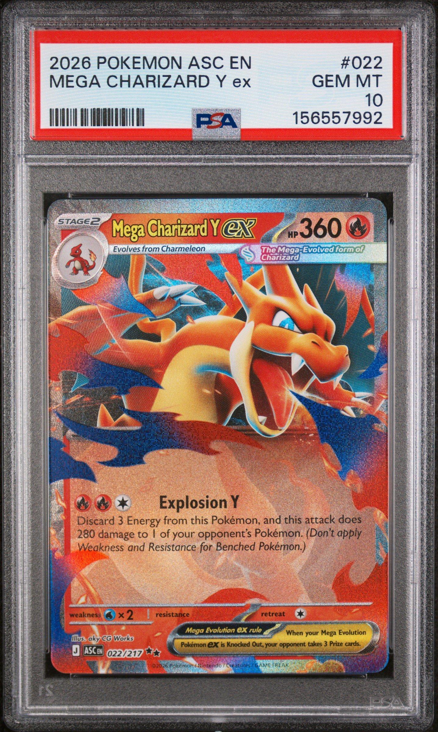2026 Pokemon Asc En-ascended Heroes 022 Mega Charizard Y Ex PSA 10