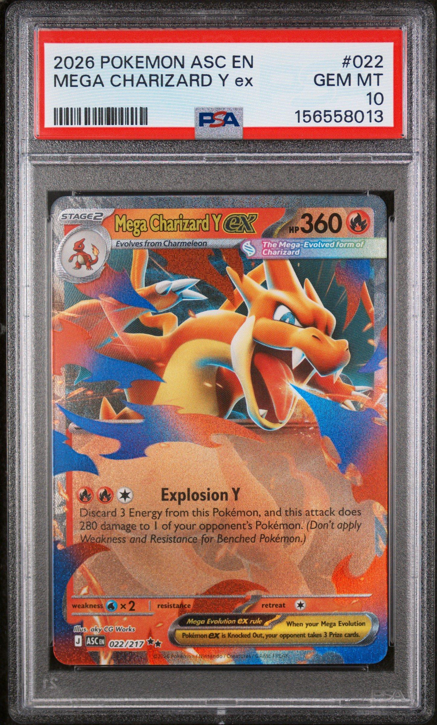 2026 ポケモンカード Mega Charizard Y ex PSA 9 2026 Pokemon Asc En-ascended Heroes 022 Mega Charizard Y Ex PSA 10