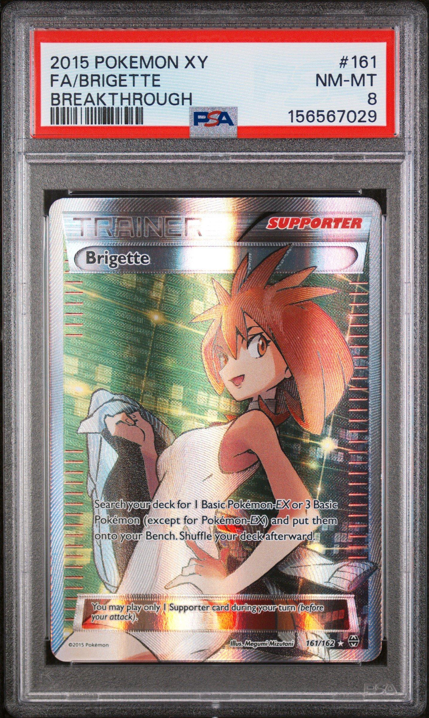 brigette pokemon card - (161/162) - XY Breakthrough The acceptable range of cards within the Near Mint condition includes both cards with no imperfections and cards with a few slight imperfections Pokémon : Brigette Full Art