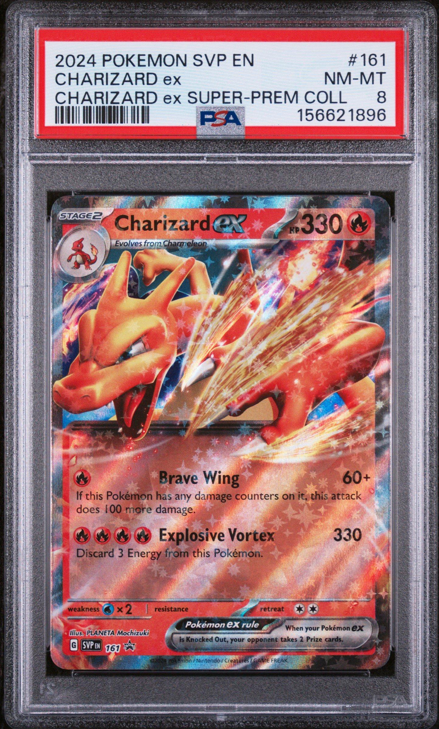 charizard pokemon card 2024 2024 Pokemon Svp En-sv Black Star Promo 161 Charizard Ex Charizard Ex  Super-premium Collection PSA 8 Graded Card