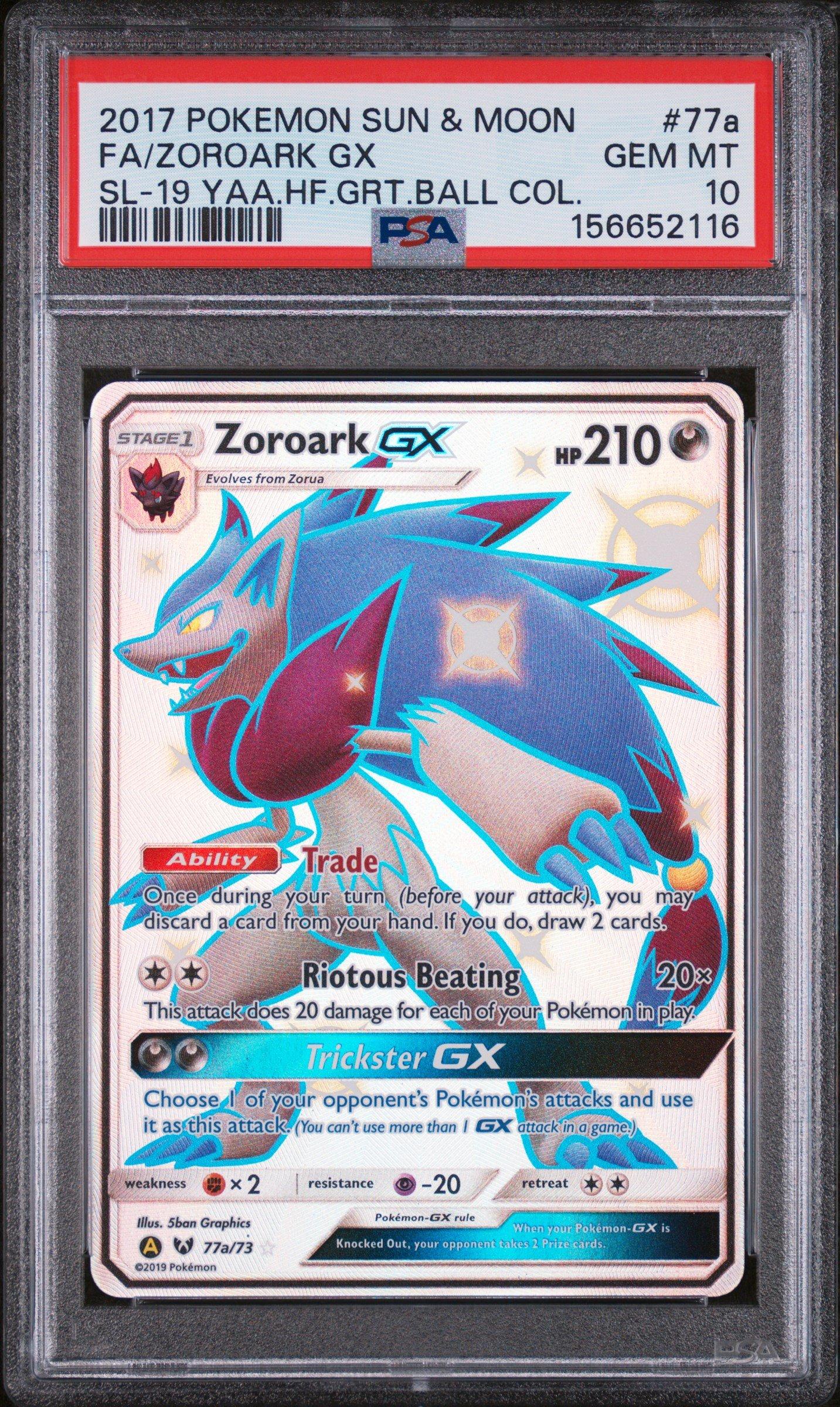 2017 Pokemon Sun & Moon Shining Legends 77a Full Art/zoroark Gx
