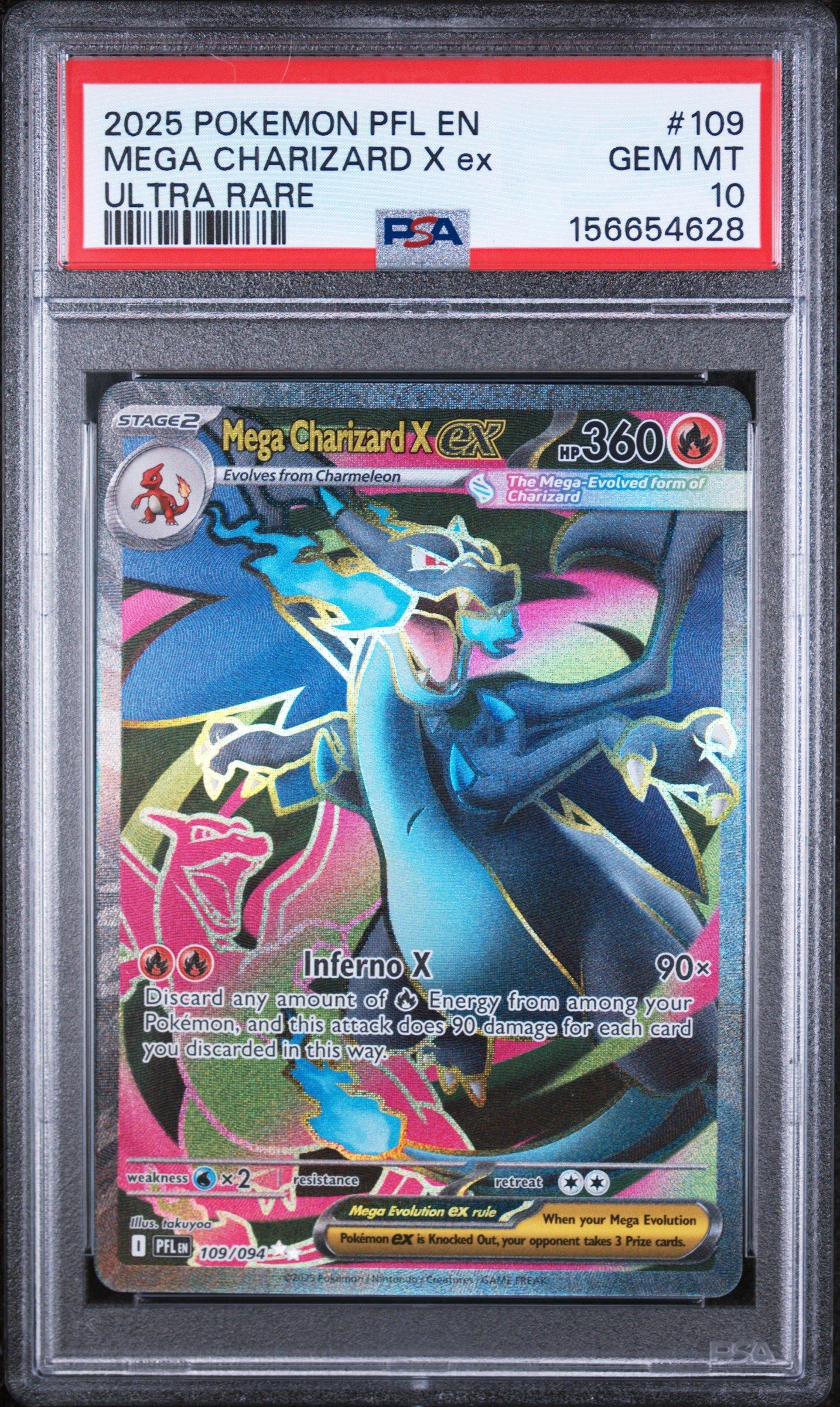 2025 Pokemon Pfl En-phantasmal Flames 109 Mega Charizard X Ex