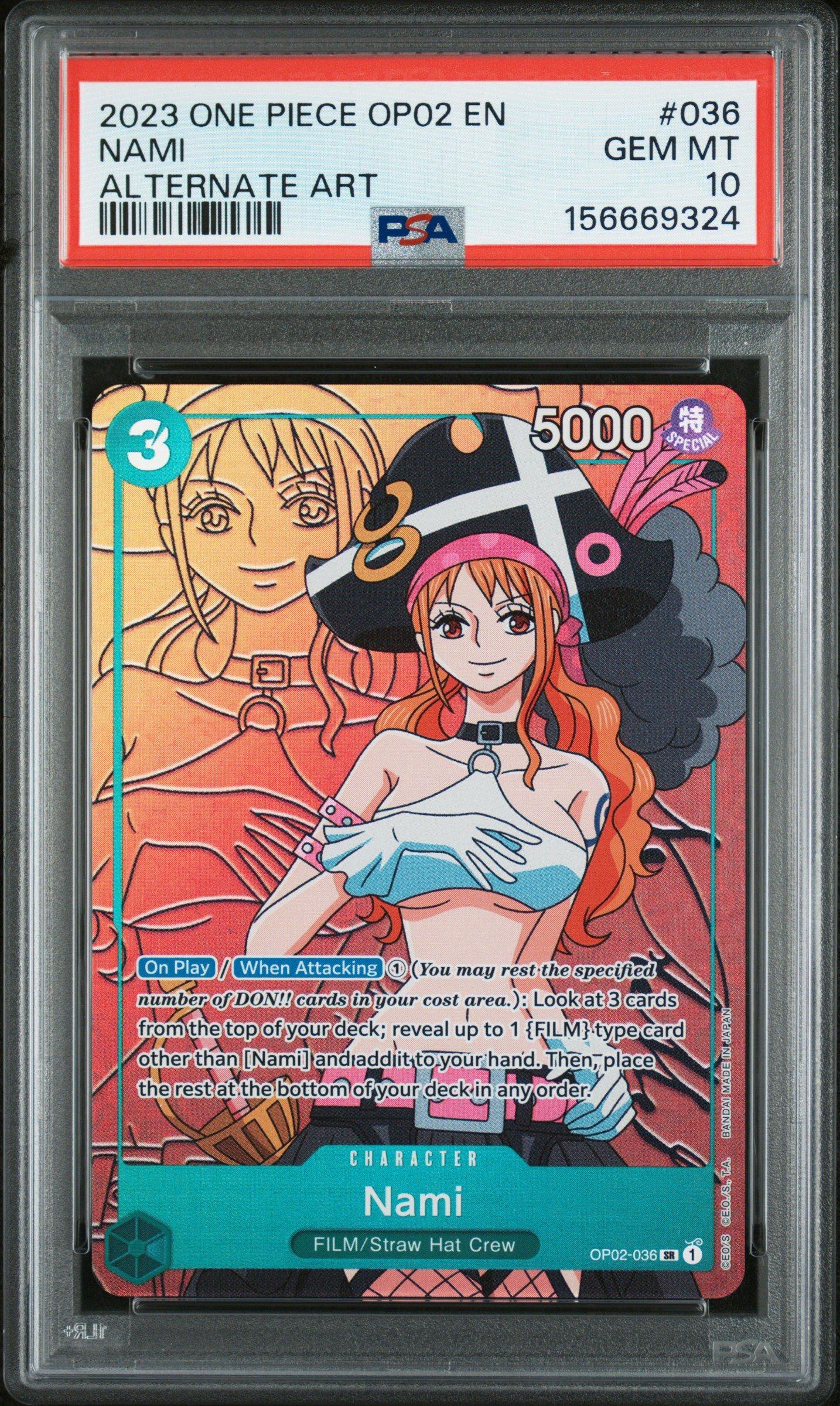 2023 One Piece Op02-paramount War 036 Nami Alternate Art PSA 10