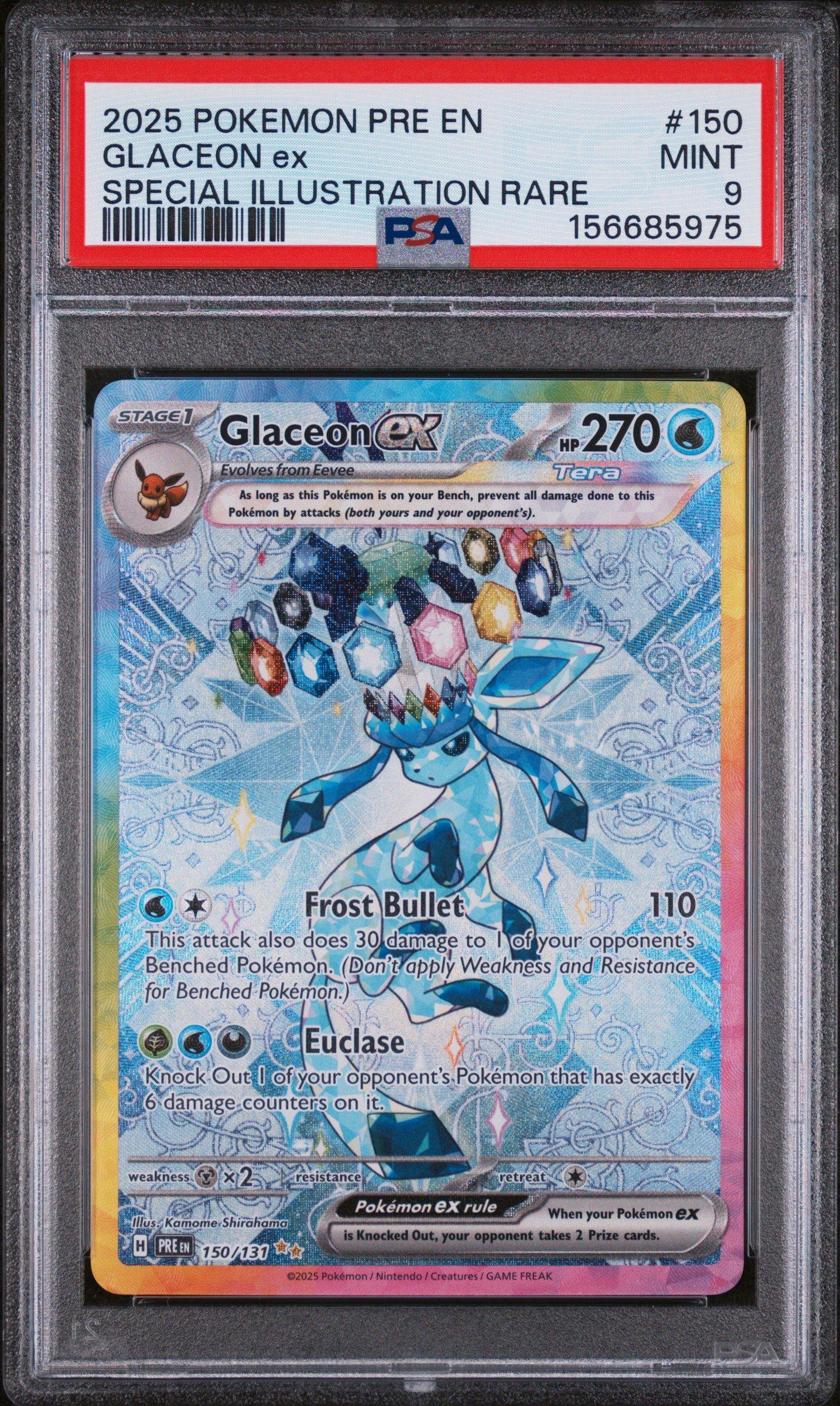 2025 Pokemon Pre En-prismatic Evolutions 150 Glaceon Ex Special