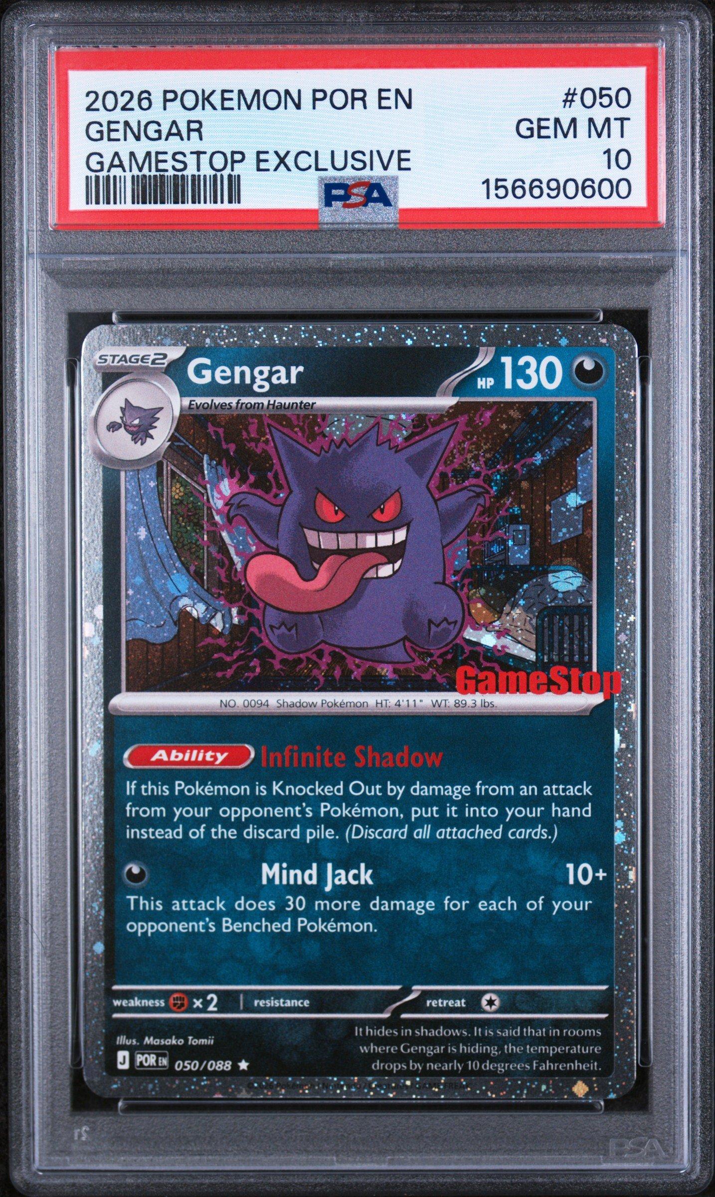2026 Pokemon Por En-perfect Order 050 Gengar Gamestop Exclusive