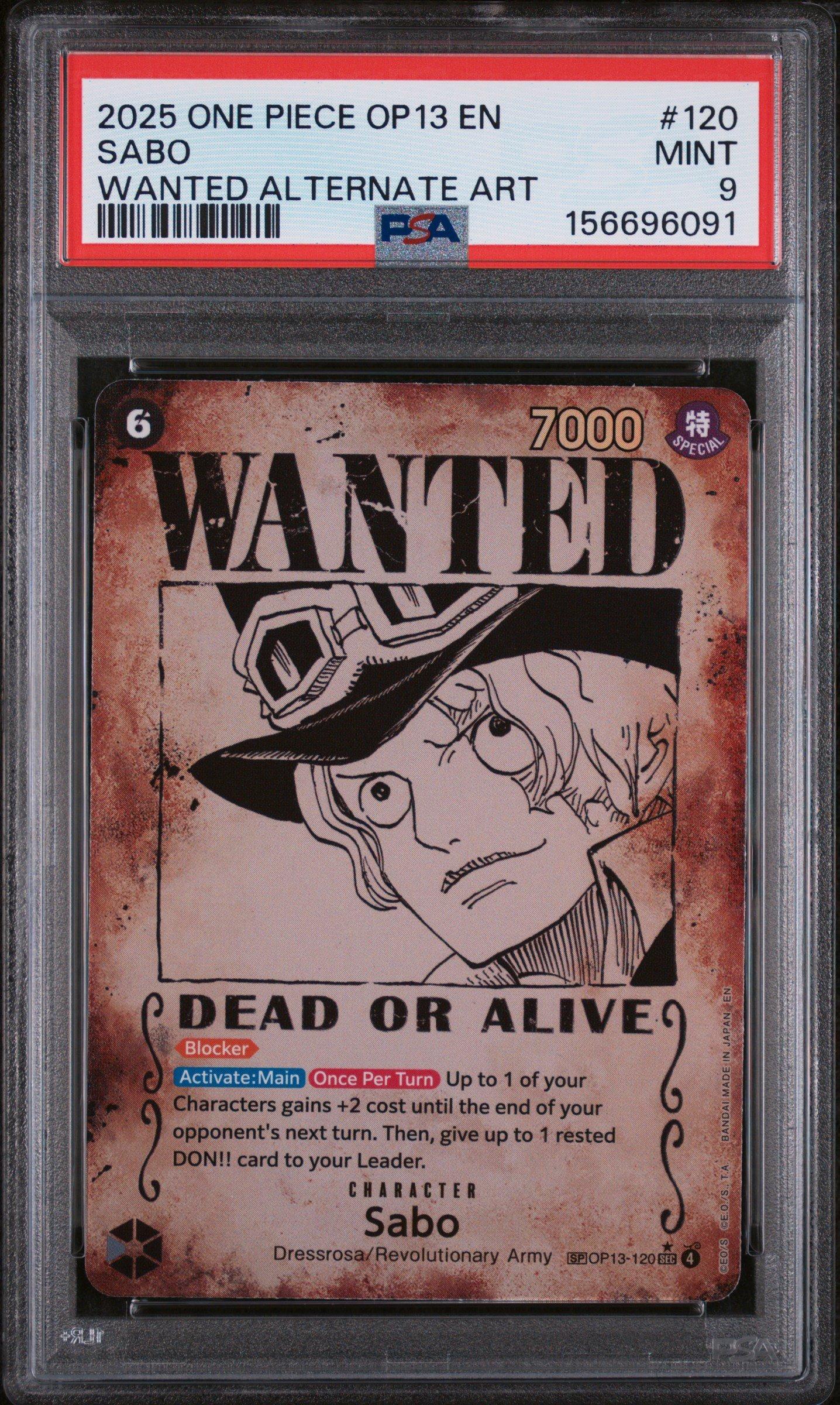 2025 One Piece Op13-carrying On His Will 120 Sabo Wanted Alternate