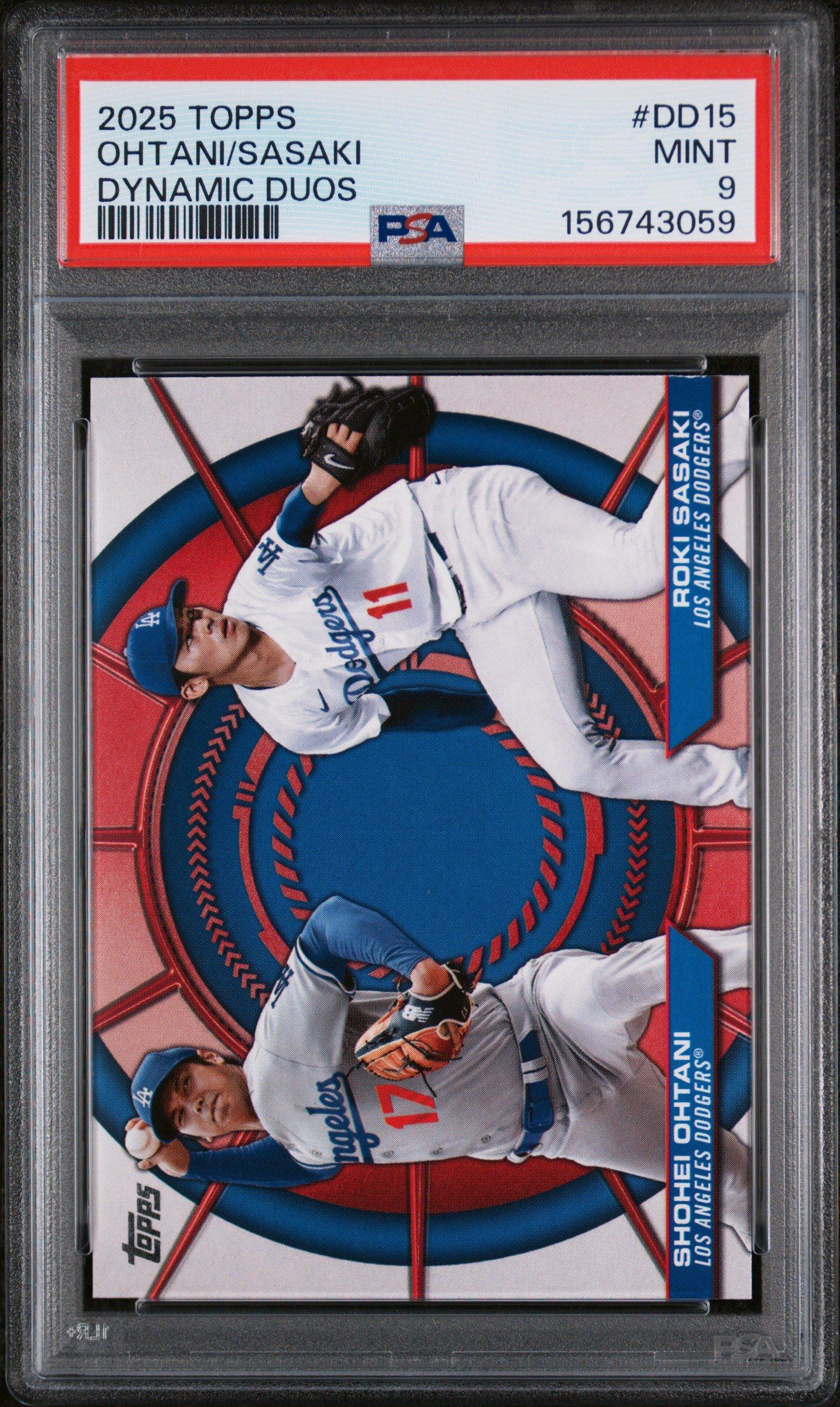 2025 Topps Dynamic Duos Dd15 Shohei Ohtani/roki Sasaki PSA 9