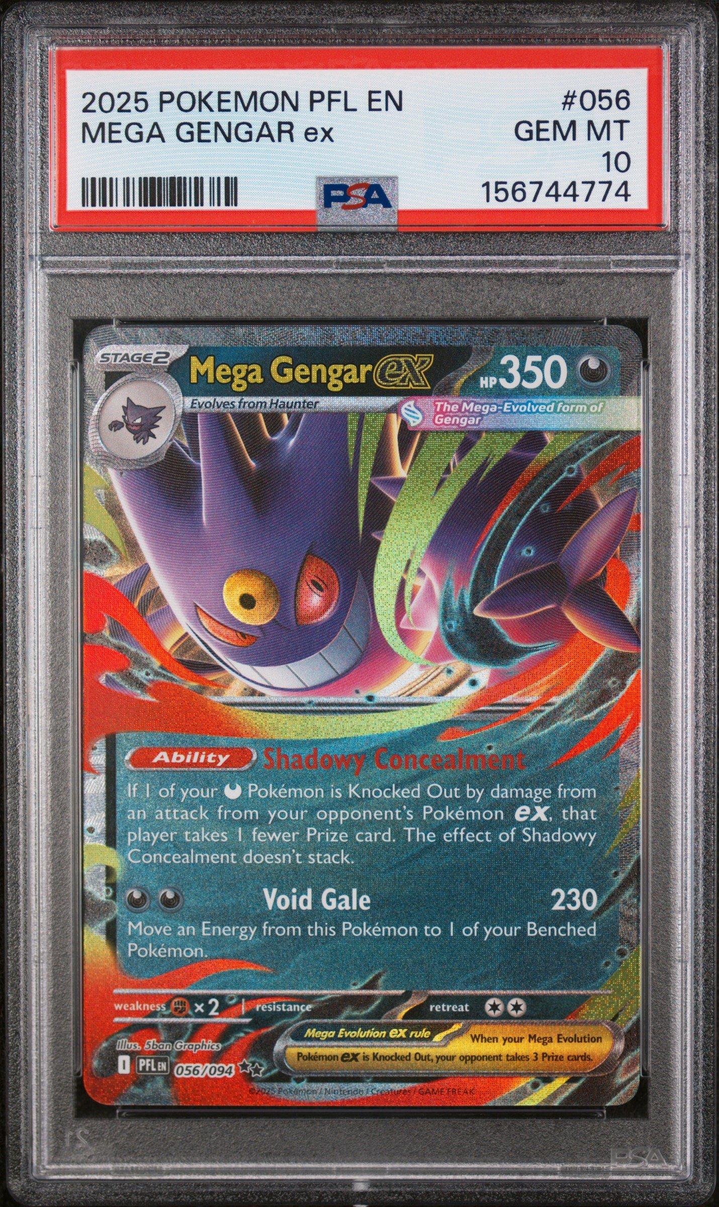 2025 Pokemon Pfl En-phantasmal Flames 056 Mega Gengar Ex PSA 10