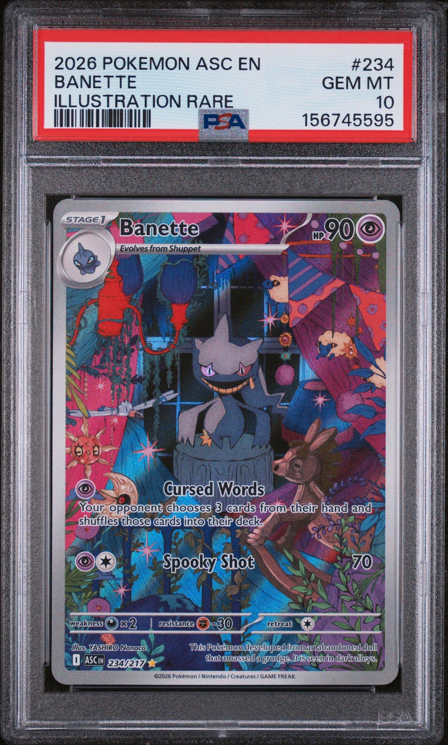 PSA9＊ジュペッタ まぼろしの森 PCG Banette PSA10以下 2026 Pokemon Asc En-ascended Heroes 234 Banette Illustration Rare