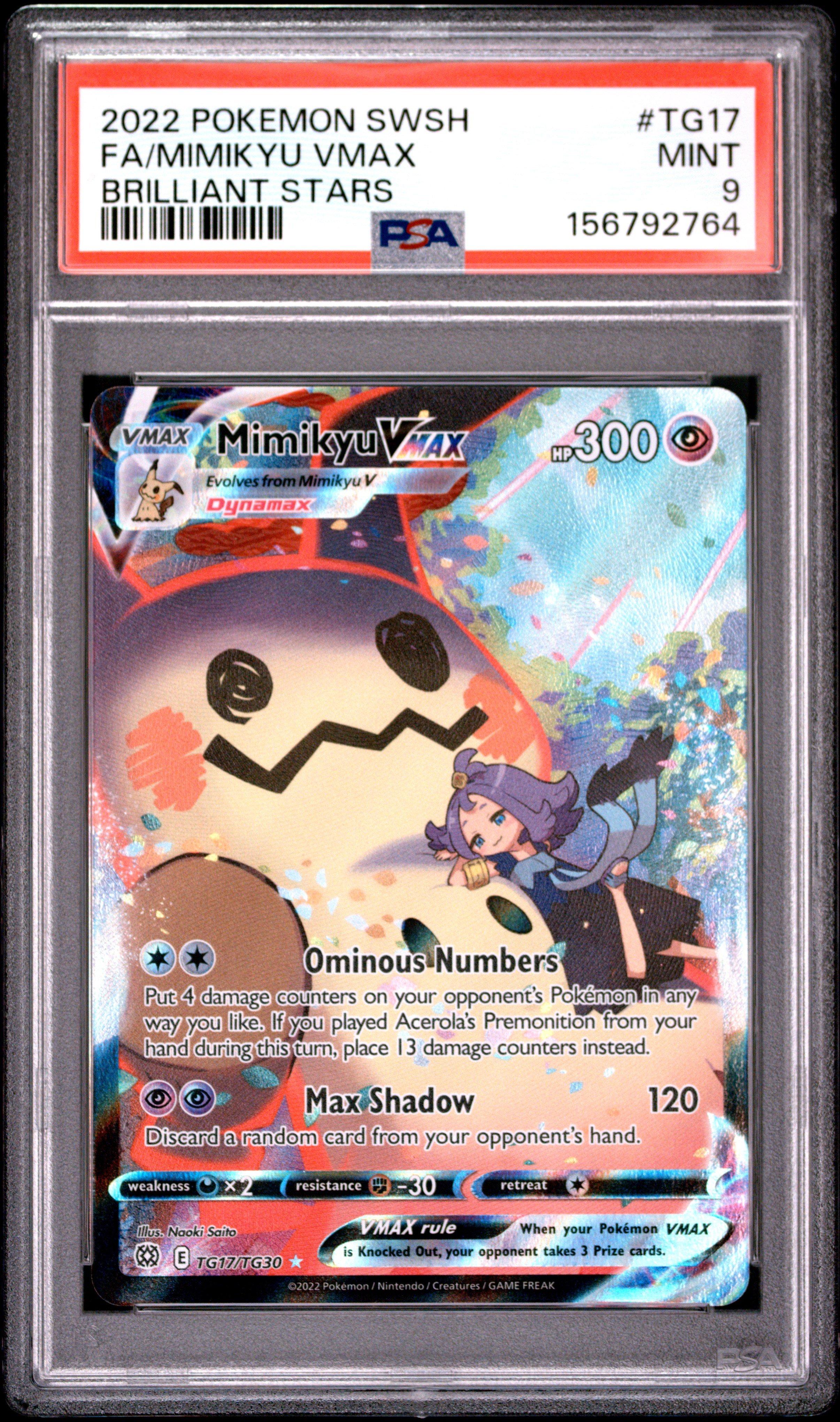 2022 Pokemon Sword & Shield Brilliant Stars Tg17 Full Art/mimikyu