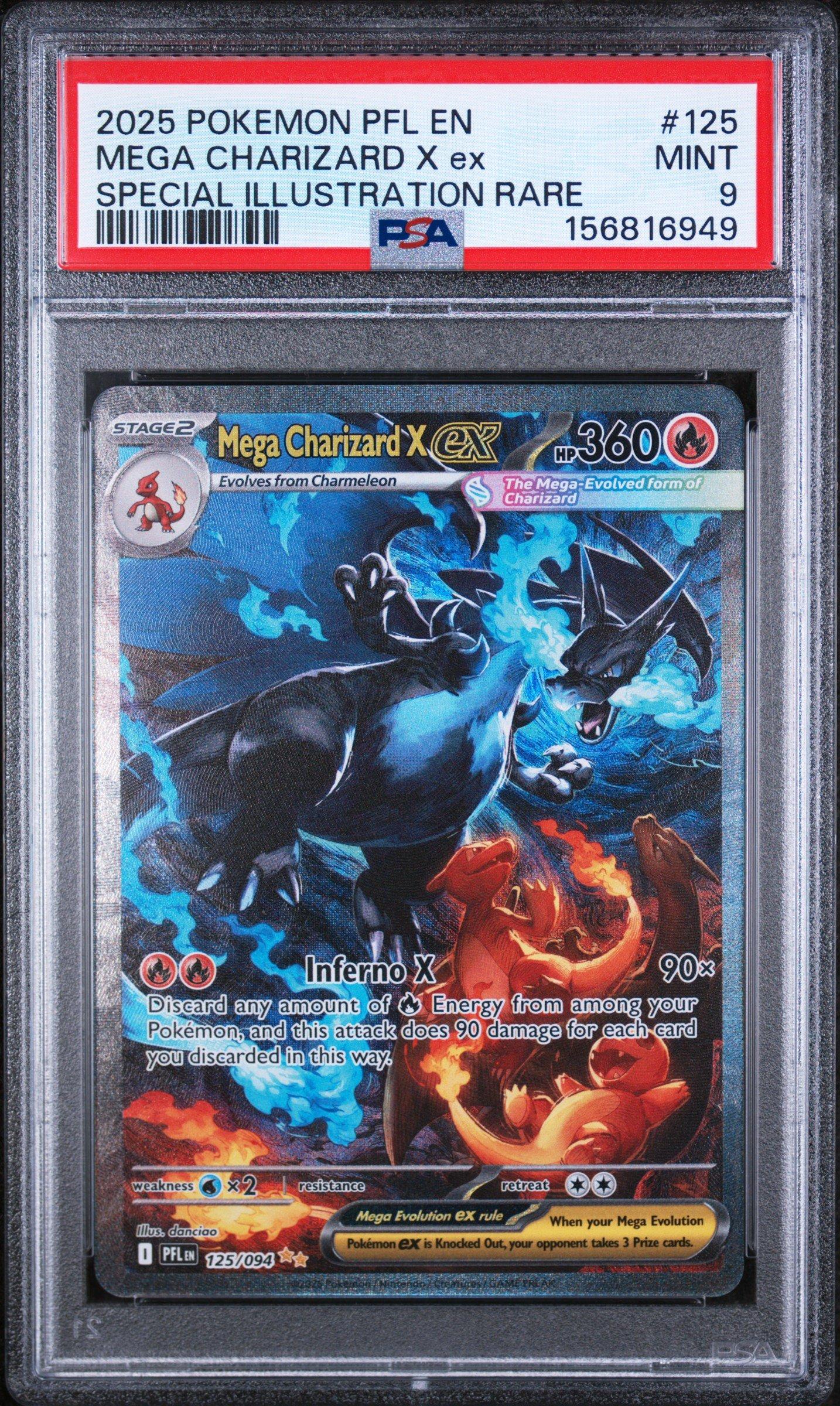 2025 Pokemon Pfl En-phantasmal Flames 125 Mega Charizard X Ex