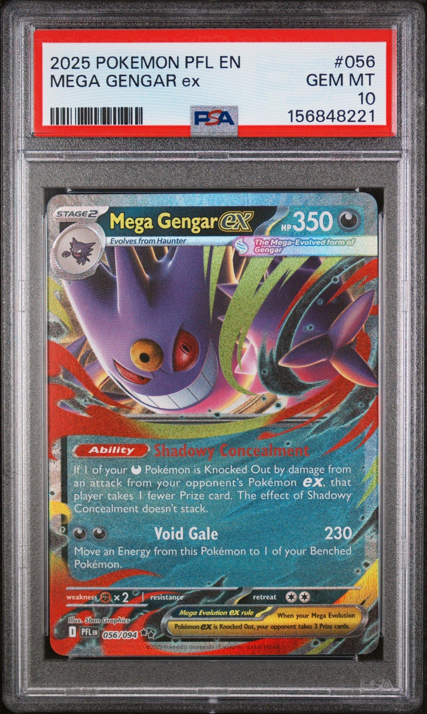 2025 Pokemon Pfl En-phantasmal Flames 056 Mega Gengar Ex PSA 10