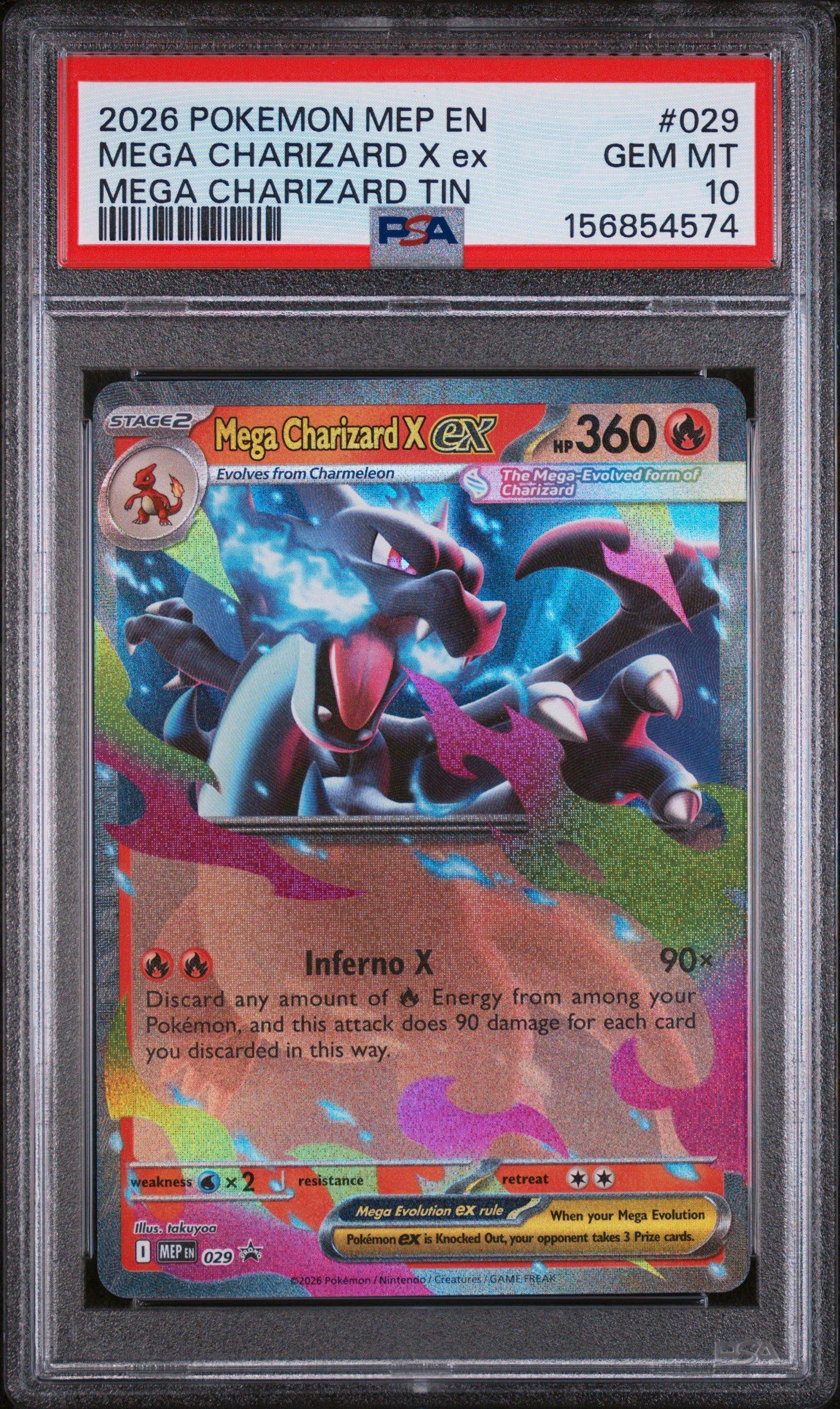 2026 Pokemon Mep En-me Black Star Promo 029 Mega Charizard X Ex