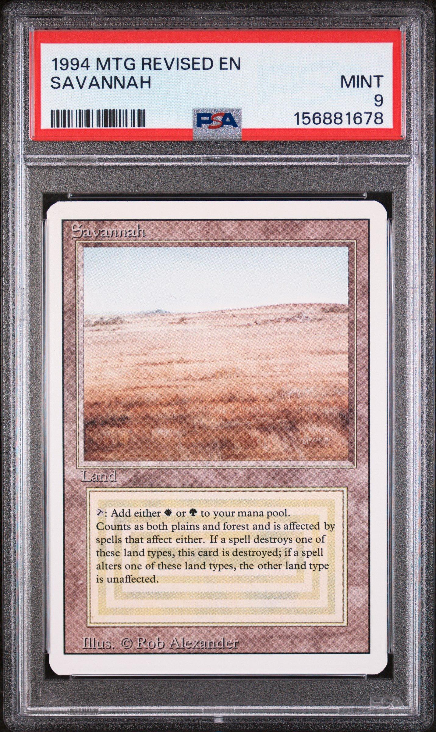 1994 Magic The Gathering Revised Edition Savannah PSA 9 Graded