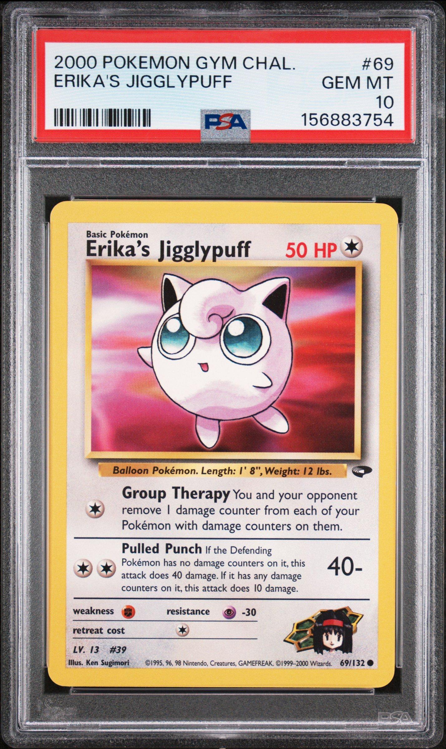 2000 Pokemon Gym Challenge 69 Erika's Jigglypuff PSA 10 Graded