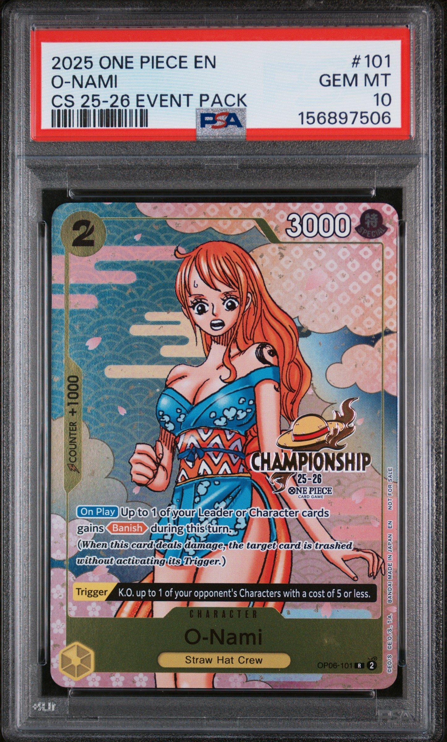 2025 One Piece Championship 2025-26 Event Pack 101 O-nami PSA 10