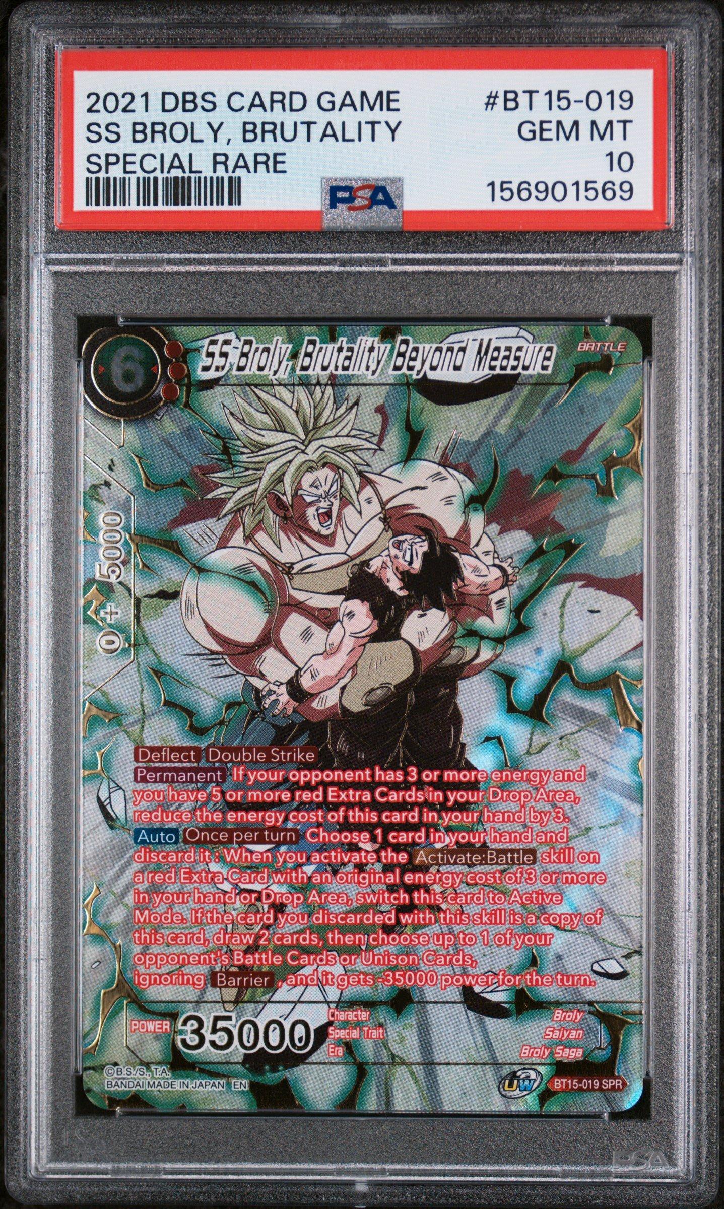 2021 Dragon Ball Super Card Game Series 15 Saiyan Showdown Bt15-019 Ss Broly,  Brutality Beyond Measure Special Rare PSA 10 Graded Card | GameStop