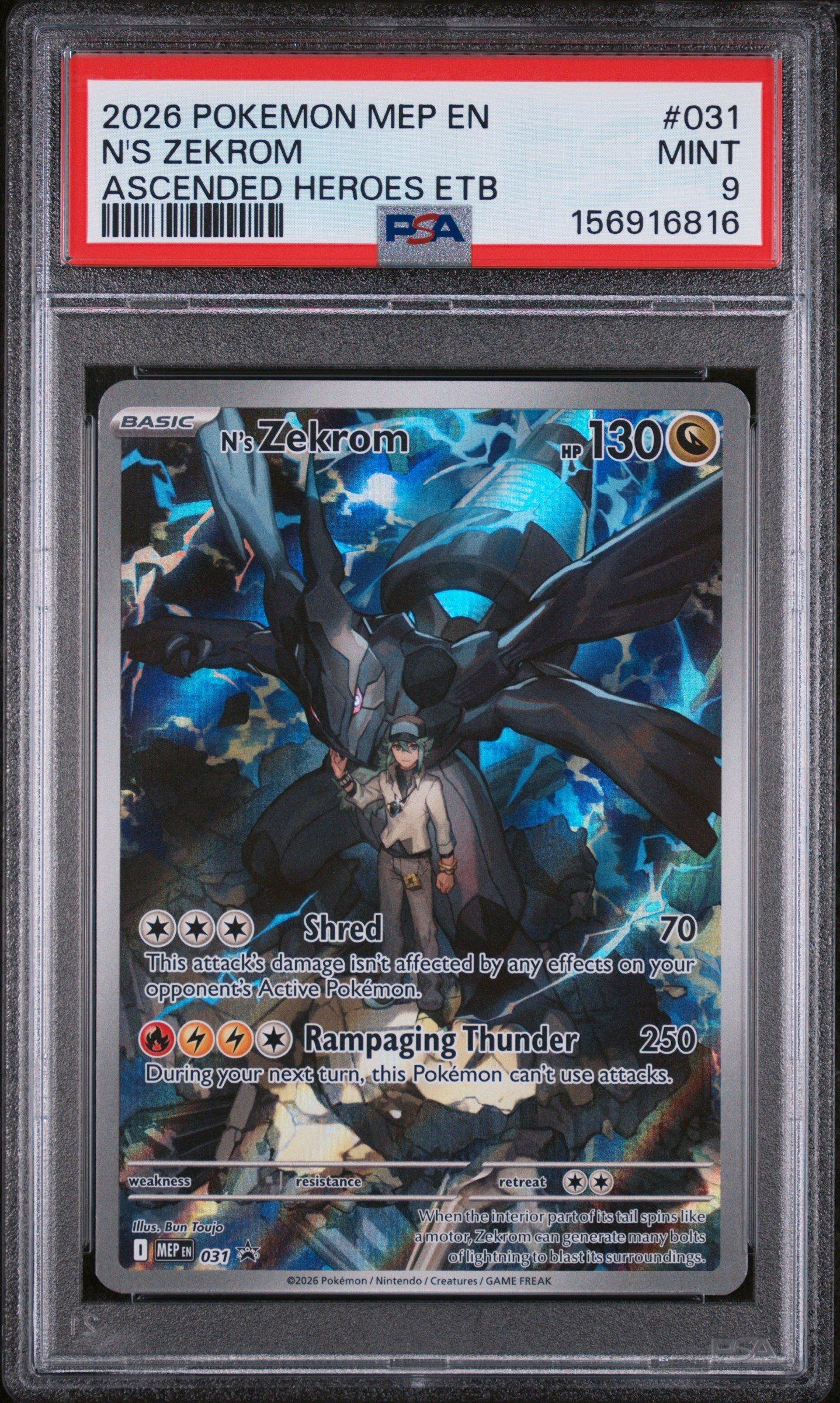 2026 Pokemon Mep En-me Black Star Promo 031 N's Zekrom Ascended