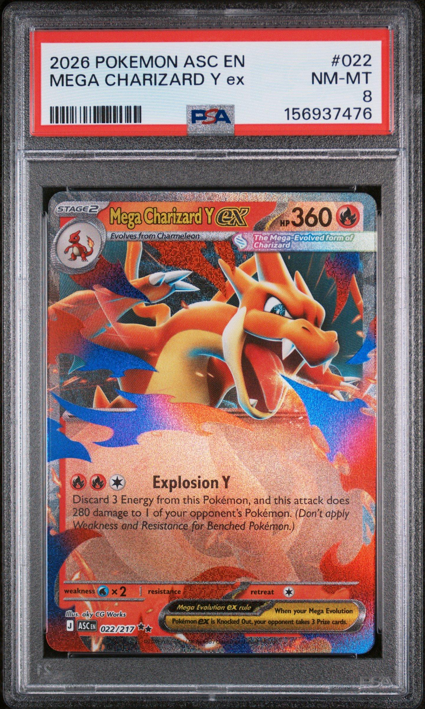 2026 Pokemon Asc En-ascended Heroes 022 Mega Charizard Y Ex PSA 8