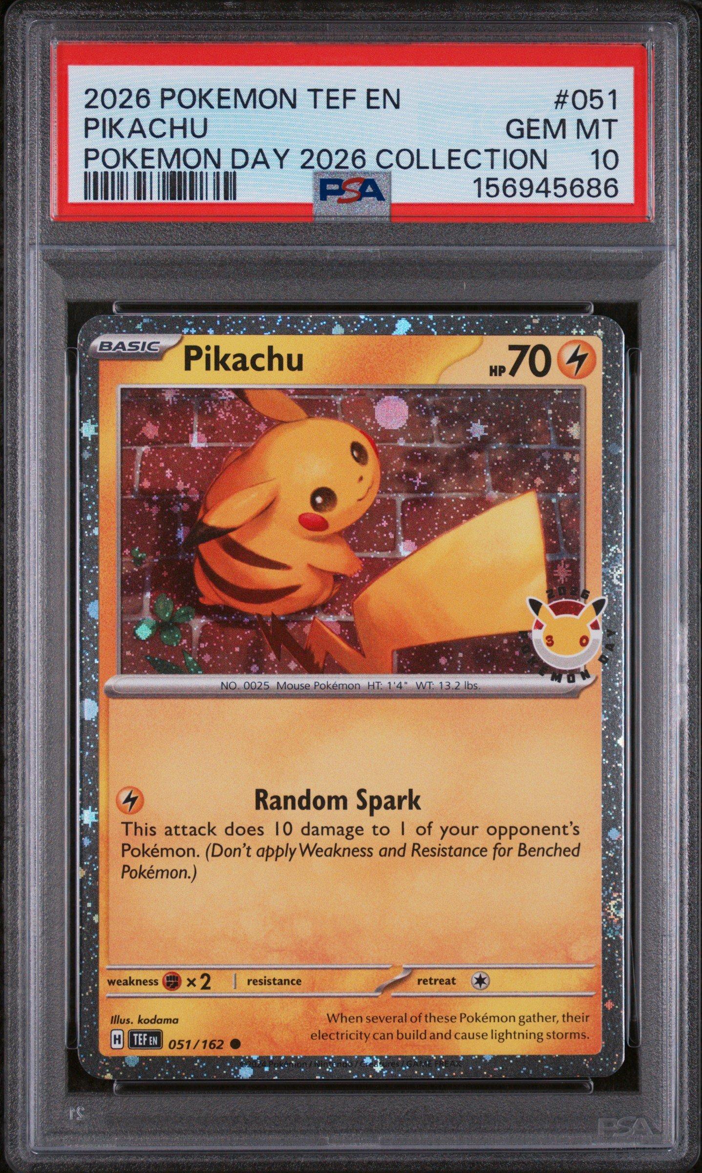 2026 Pokemon Tef En-temporal Forces 051 Pikachu Pokemon Day 2026