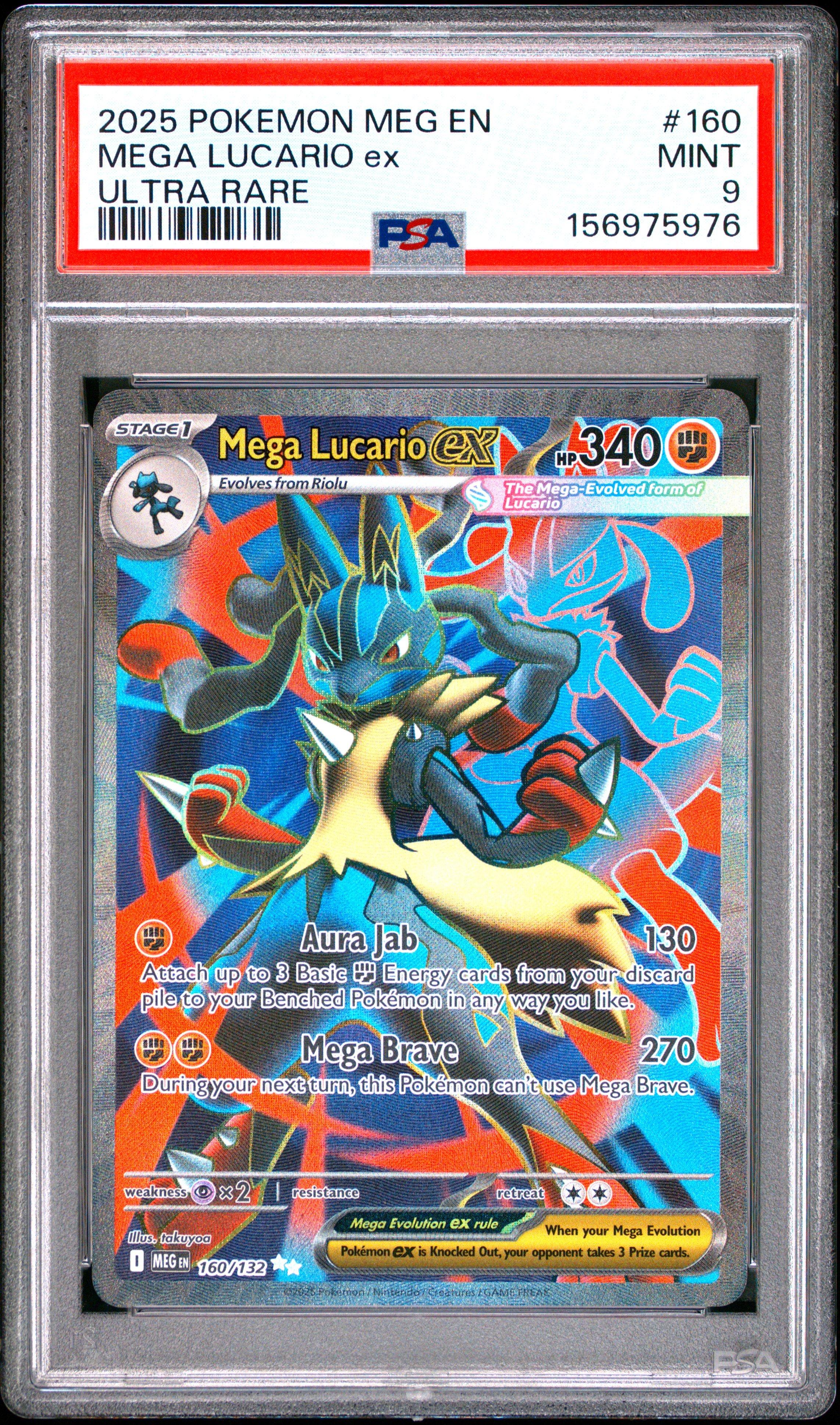 2025 Pokemon Meg En-mega Evolution 160 Mega Lucario Ex Ultra Rare