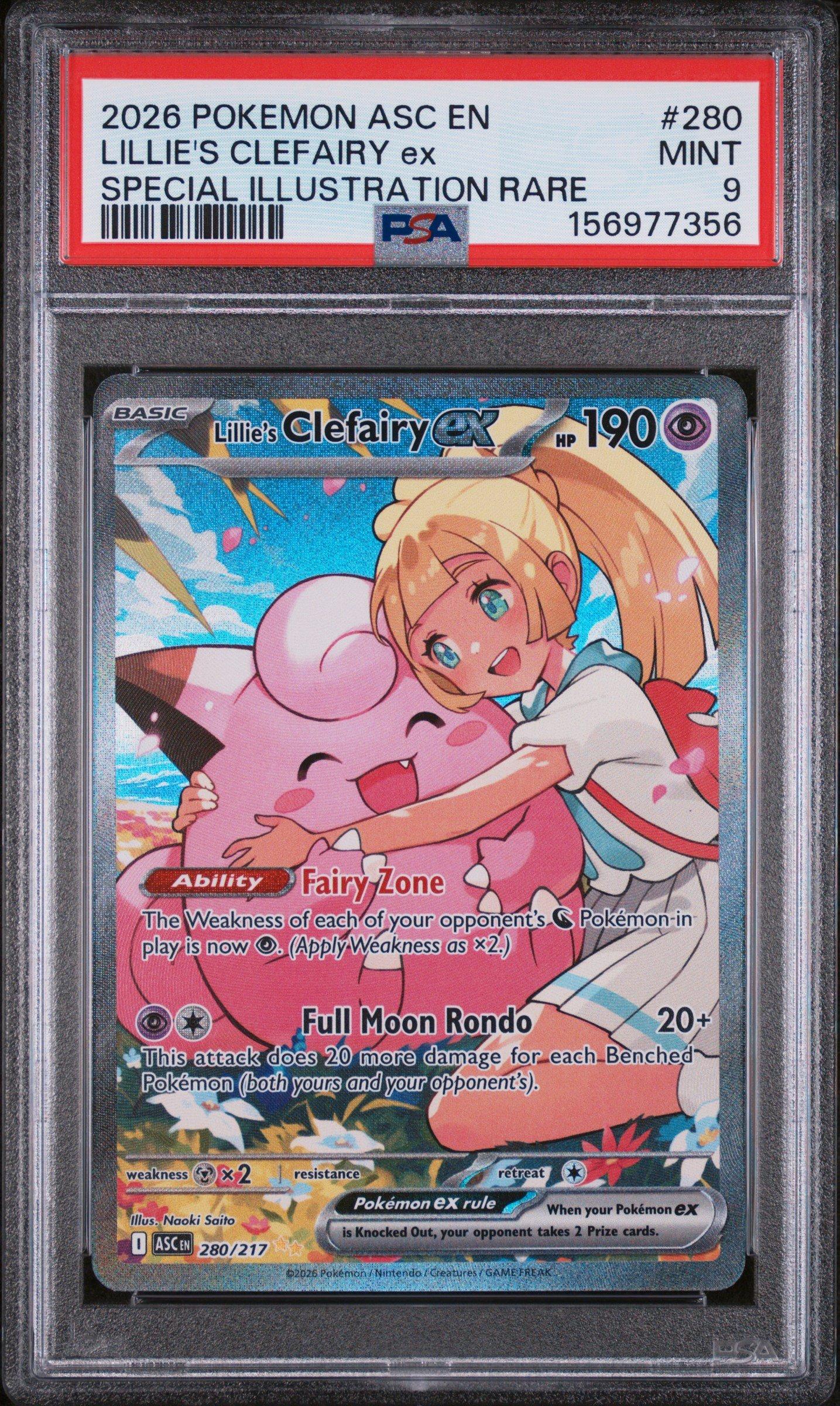 2026 Pokemon Asc En-Ascended Heroes 280 Lillies Clefairy Ex Special Illustration Rare PSA 9