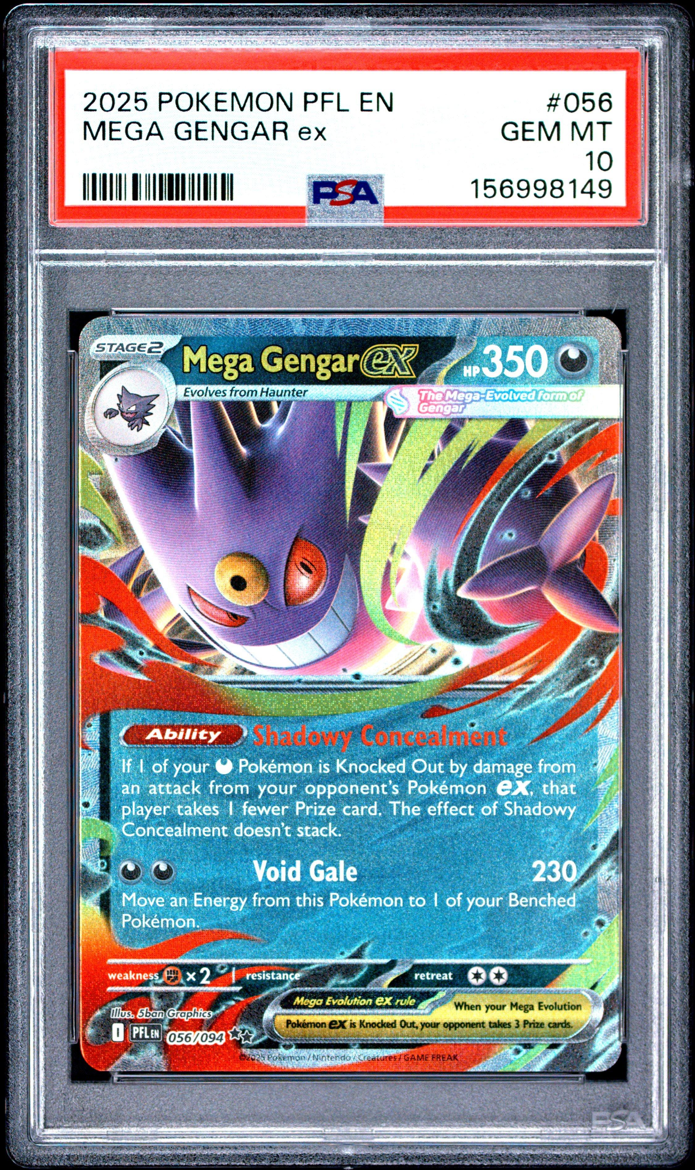 2025 Pokemon Pfl En-phantasmal Flames 056 Mega Gengar Ex PSA 10