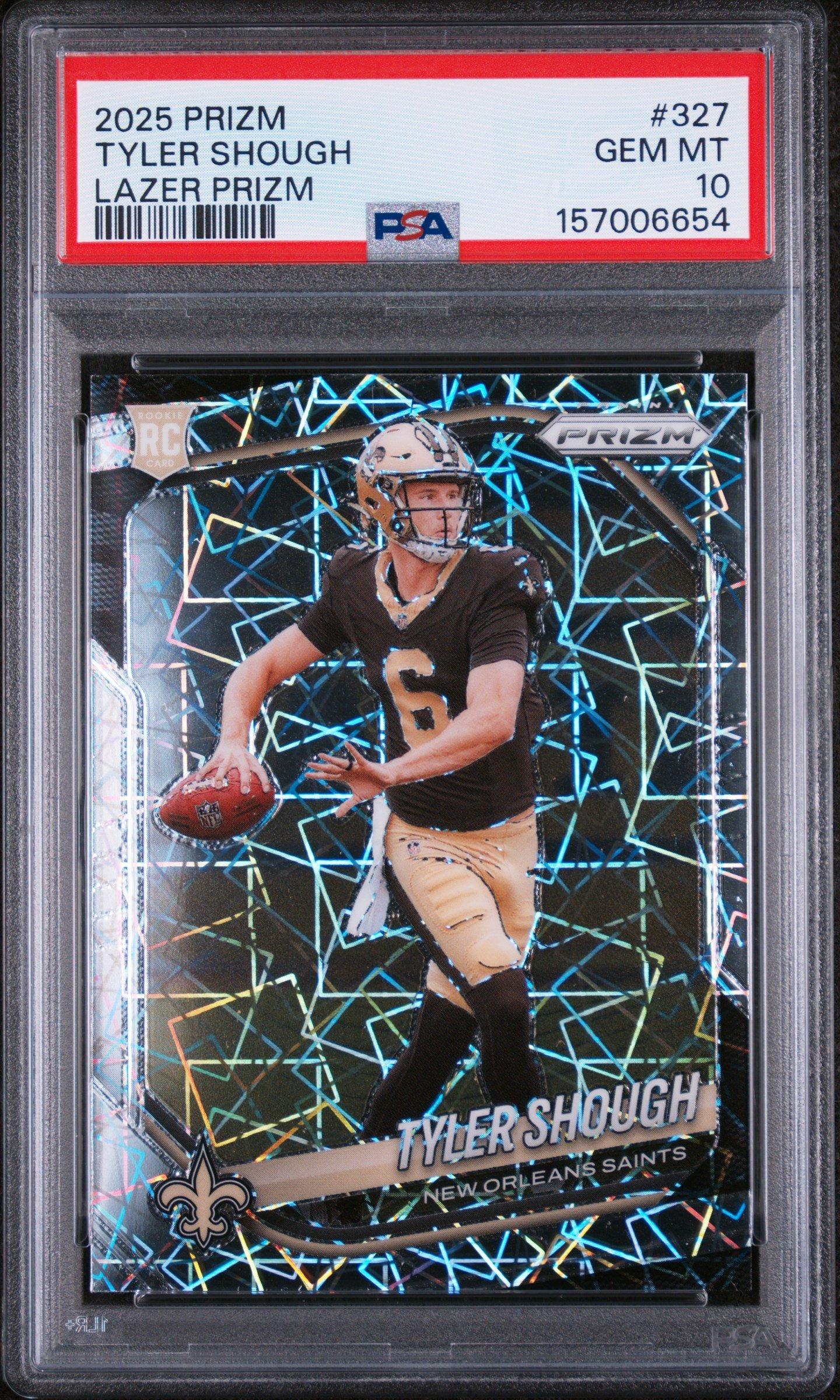 2025 Panini Prizm 327 Tyler Shough Lazer Prizm PSA 10 Graded Card