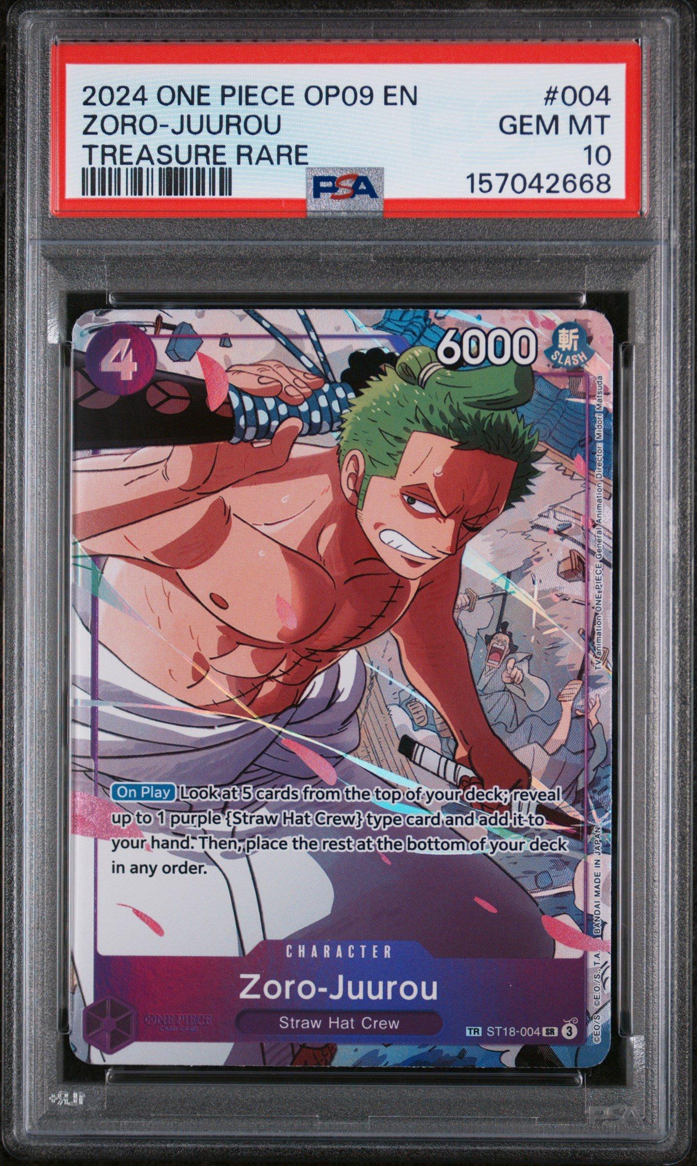 PSA102024 ONE PIECE Zoro-Juurou 特別アートカード 2024 One Piece Op09-emperors In The New World 004 Zoro-juurou