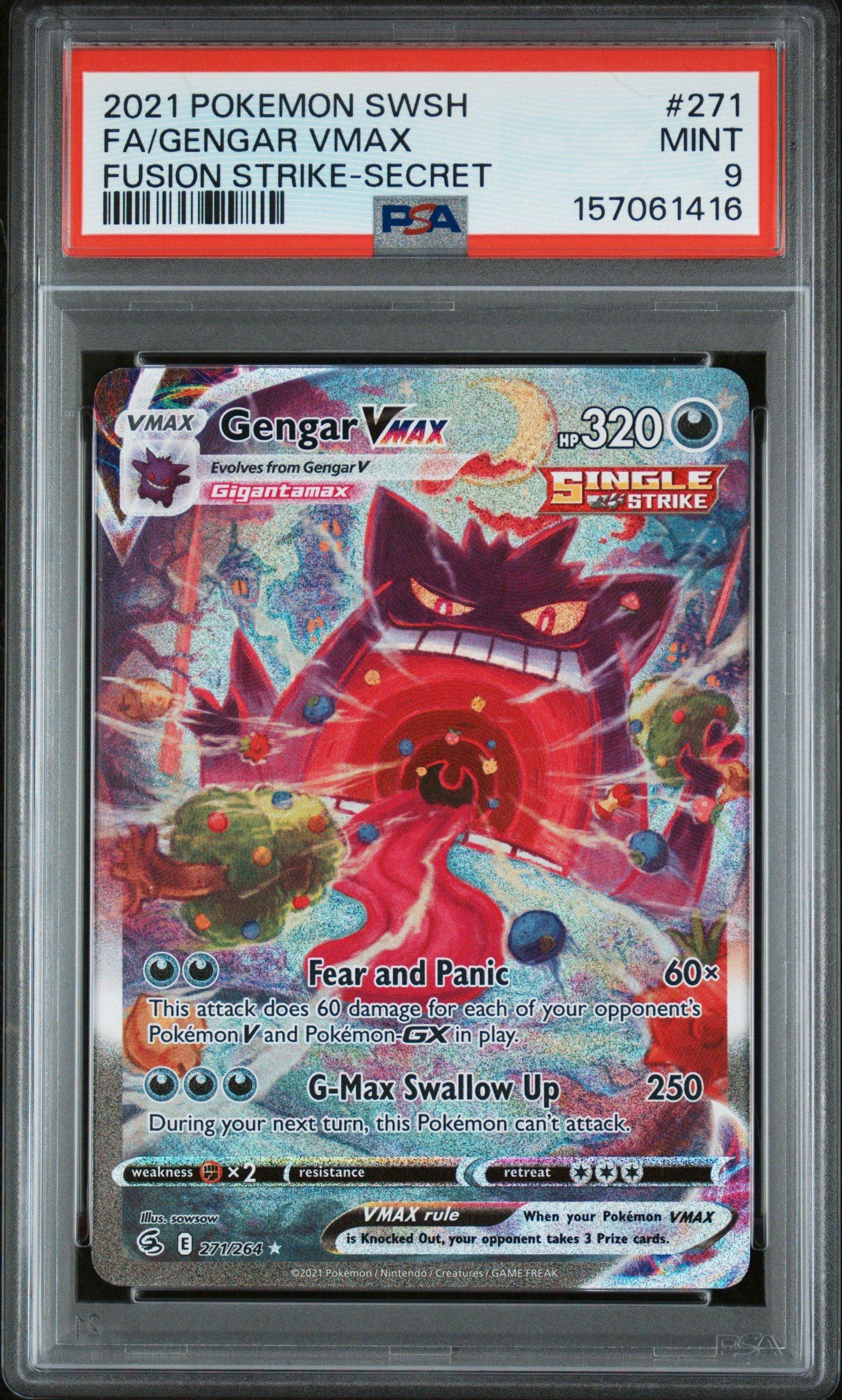 2021 Pokemon Sword & Shield Fusion Strike 271 Full Art/gengar Vmax