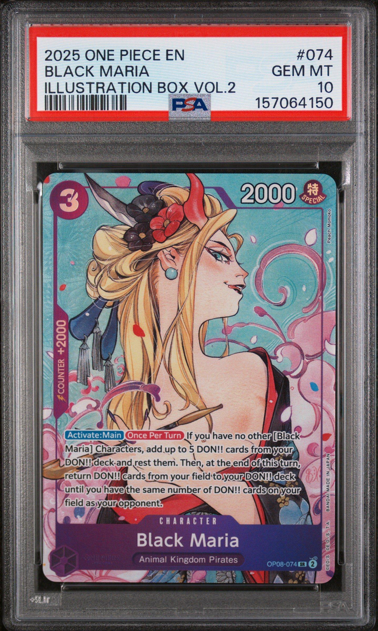 2025 One Piece Promos 074 Black Maria Illustration Box Vol.2 PSA 10