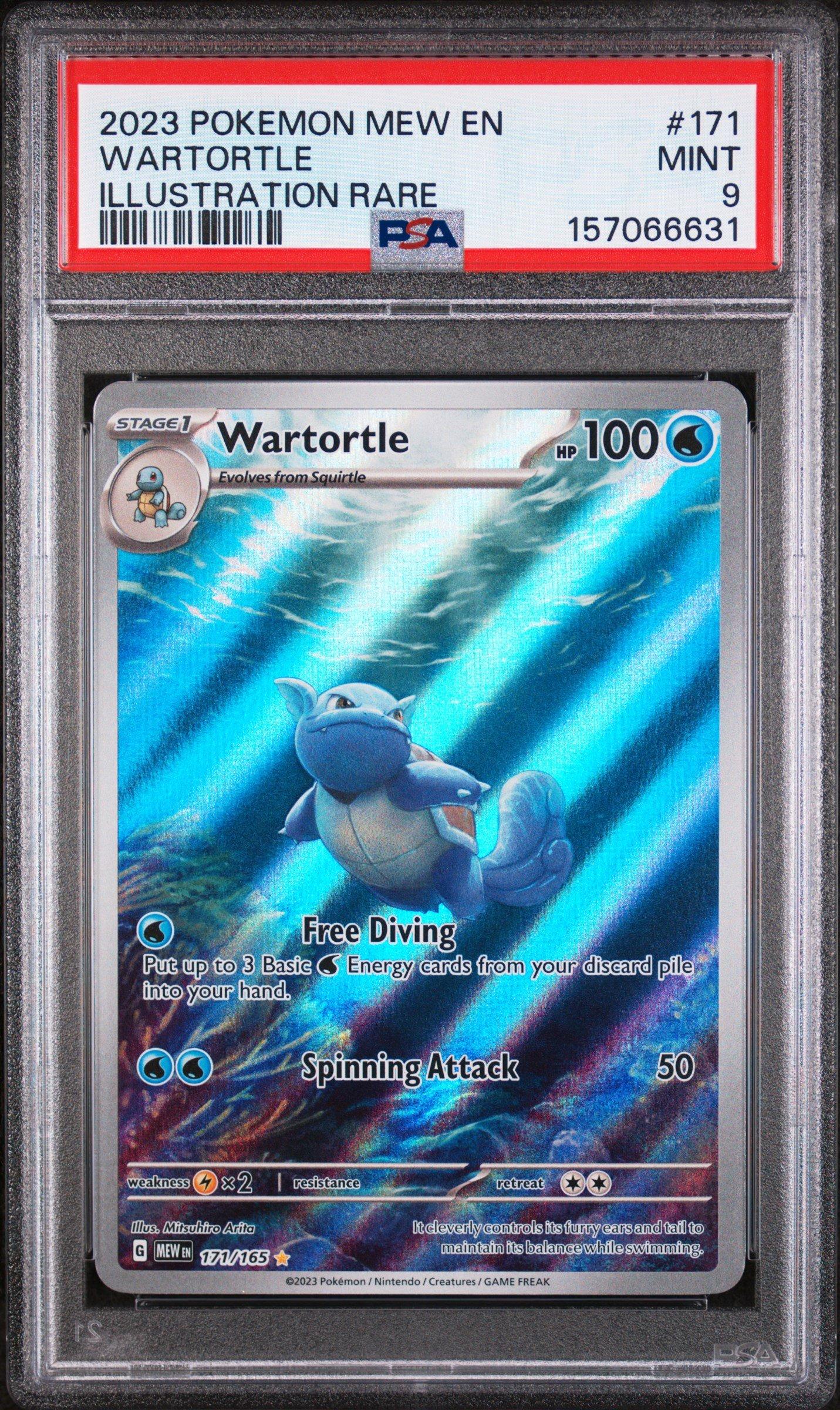 2023 Pokemon Mew En-151 171 Wartortle Illustration Rare PSA 9