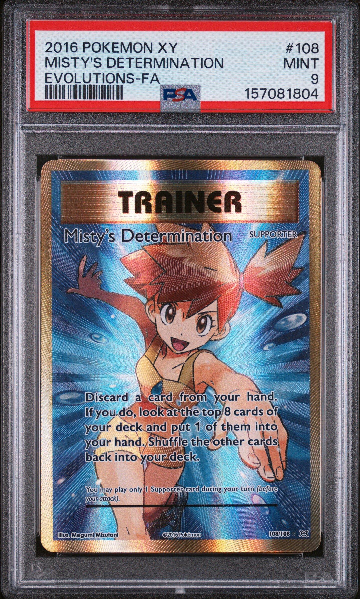 2016 Pokemon Xy Evolutions 108 Full Art/misty's Determination PSA