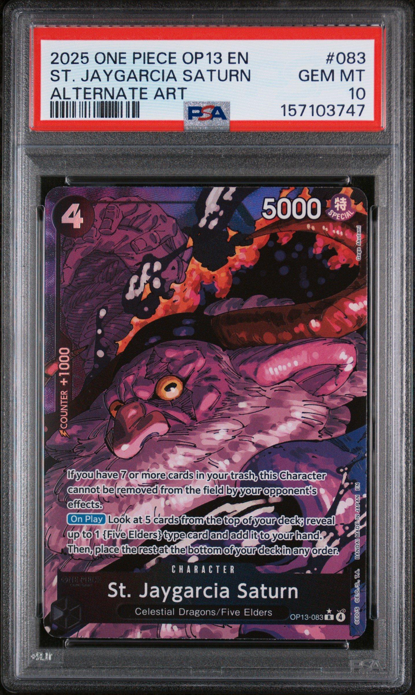 2023.2024.2025年カードpsa10 2025 One Piece Op13-carrying On His Will 083 St. Jaygarcia Saturn