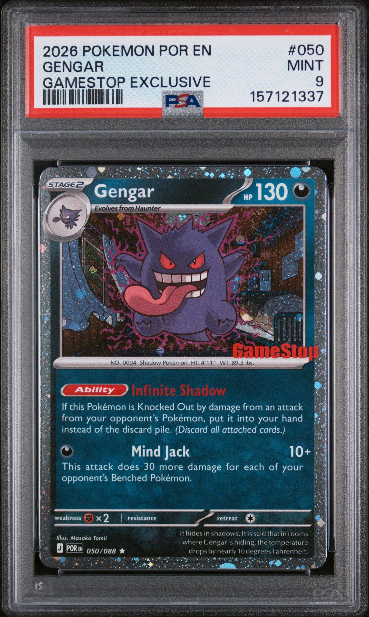 how much is it to grade a card at gamestop 2026 Pokemon Por En-perfect Order 050 Gengar Exclusive PSA 9 Graded How Much Does It Cost