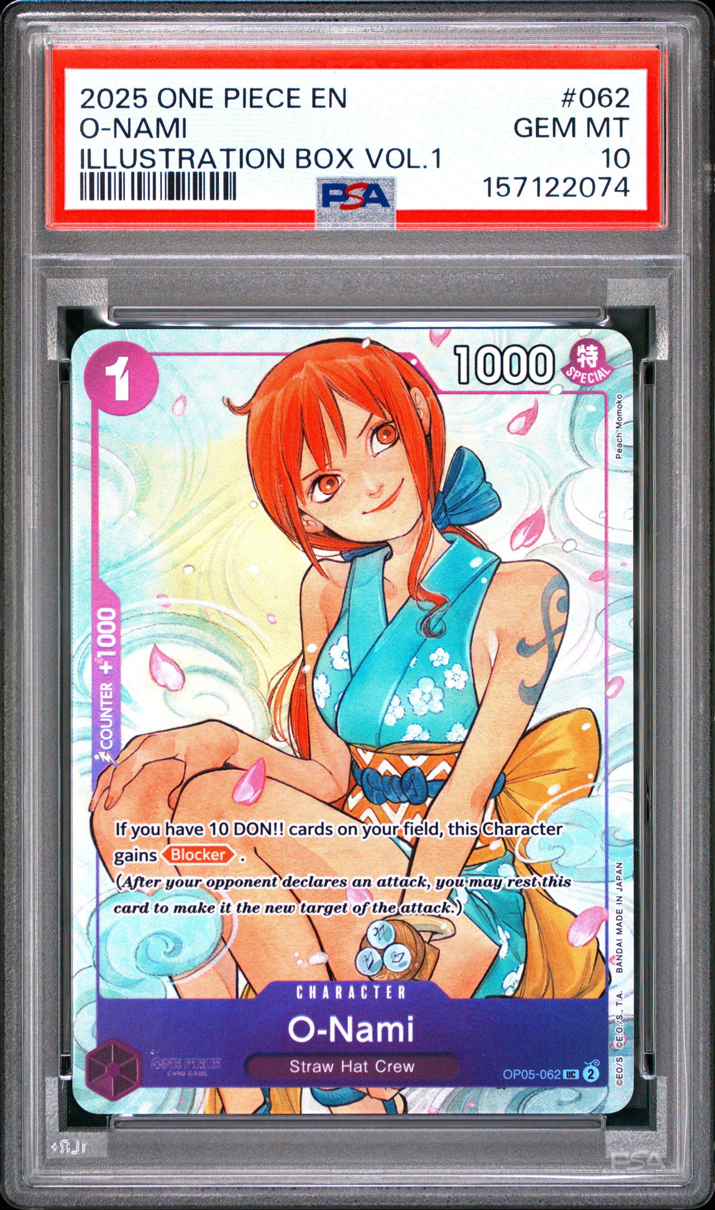 2025 One Piece Promos 062 O-nami Illustration Box Vol.1 PSA 10