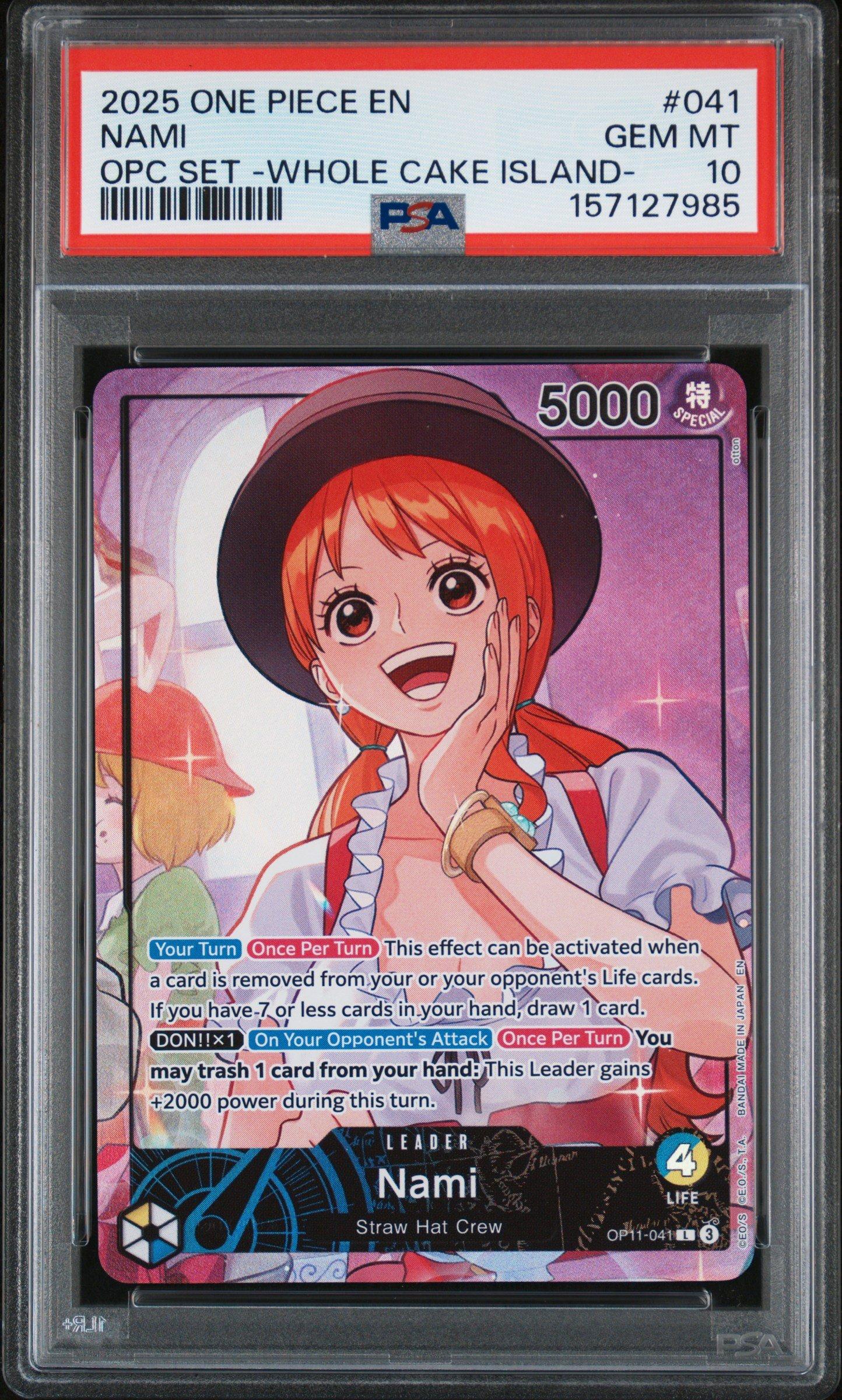 2025 One Piece Promos 041 Nami Official Playmat & Card Set -whole