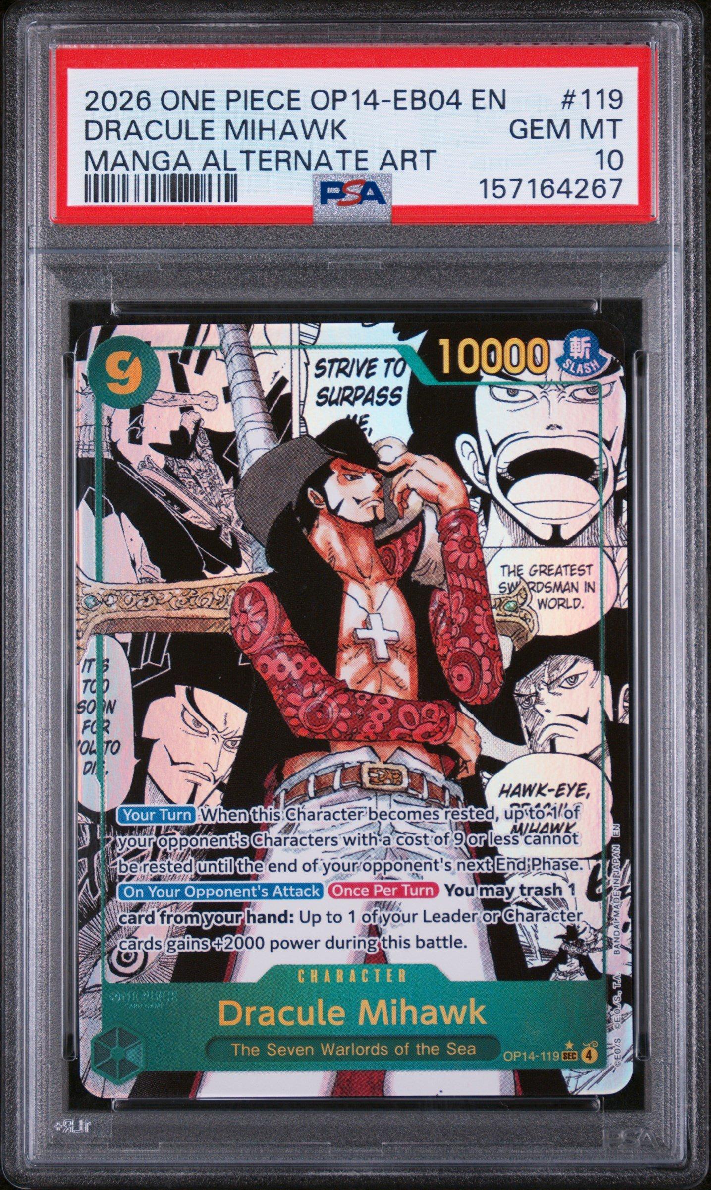 2026 One Piece Op14-eb04-the Azure Sea's Seven 119 Dracule Mihawk
