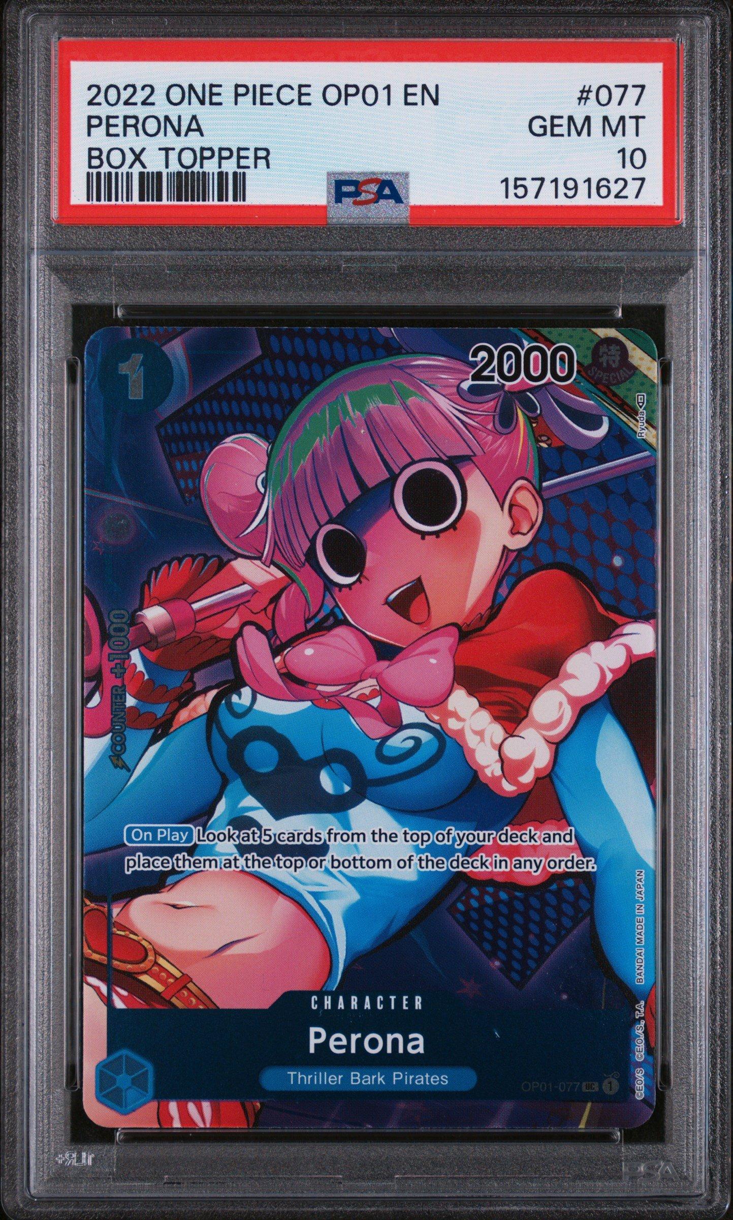 2022 One Piece Op01-romance Dawn 077 Perona Box Topper PSA 10