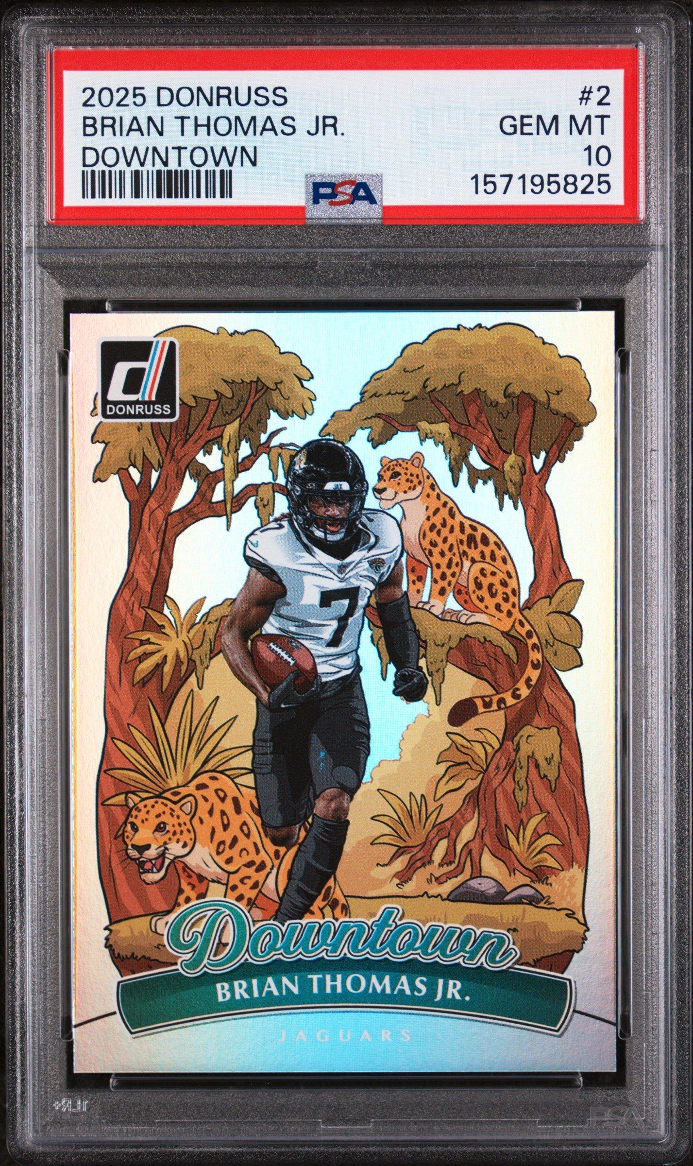 2025 Panini Donruss Downtown 2 Brian Thomas Jr.PSA 10