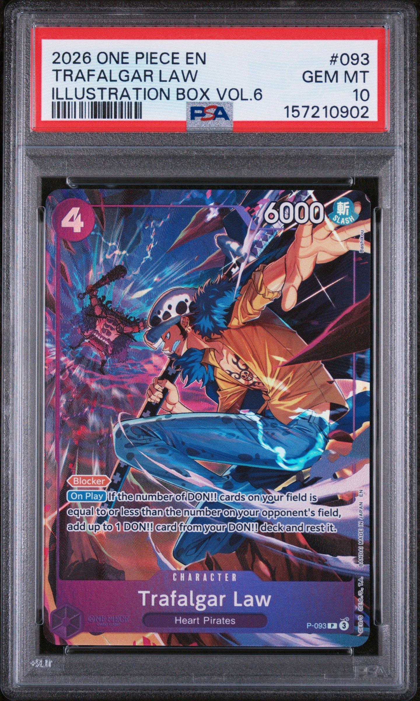2026 One Piece Promos 093 Trafalgar Law Illustration Box Vol.6 PSA