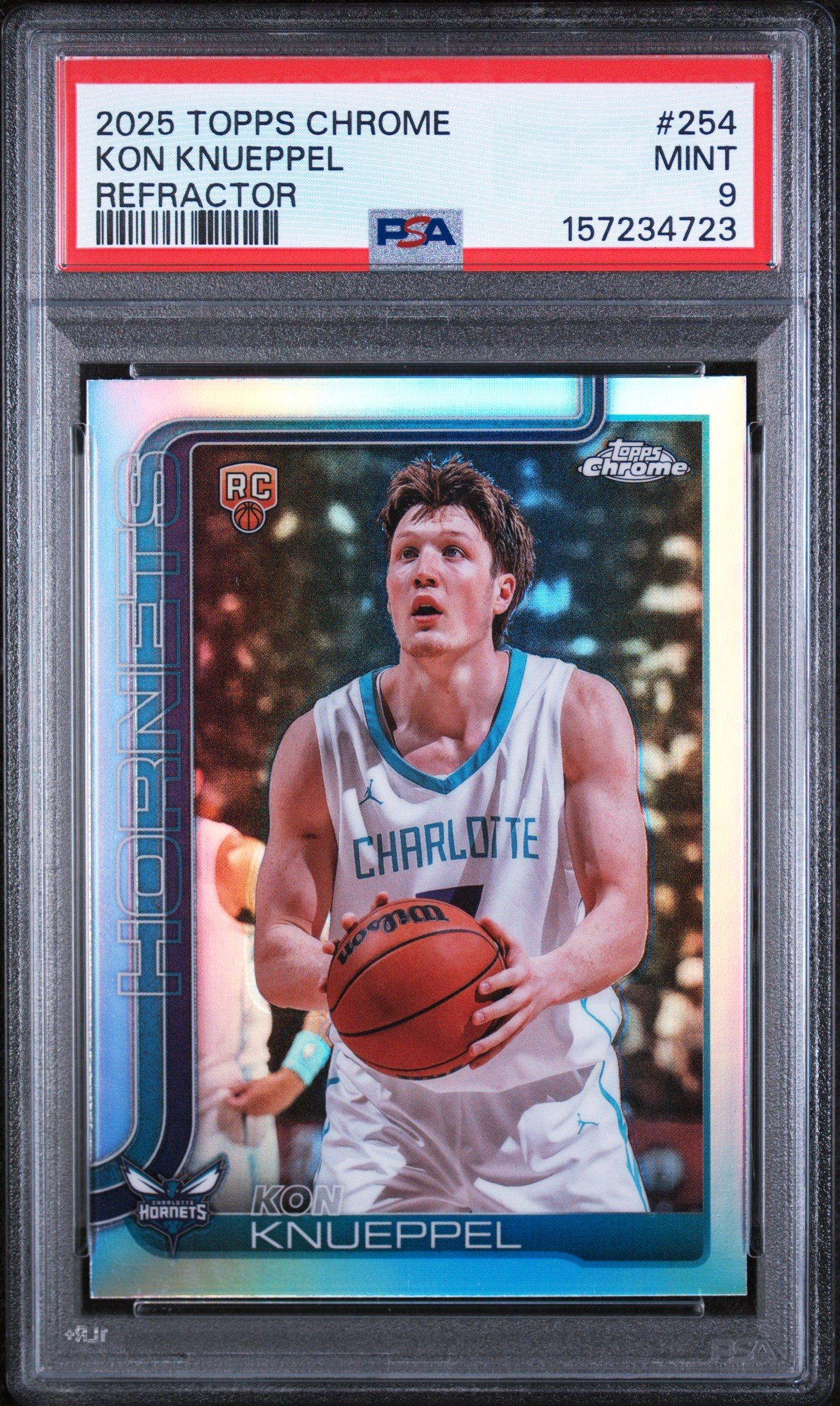 2025 Topps Chrome 254 Kon Knueppel Refractor PSA 9 Graded Card 