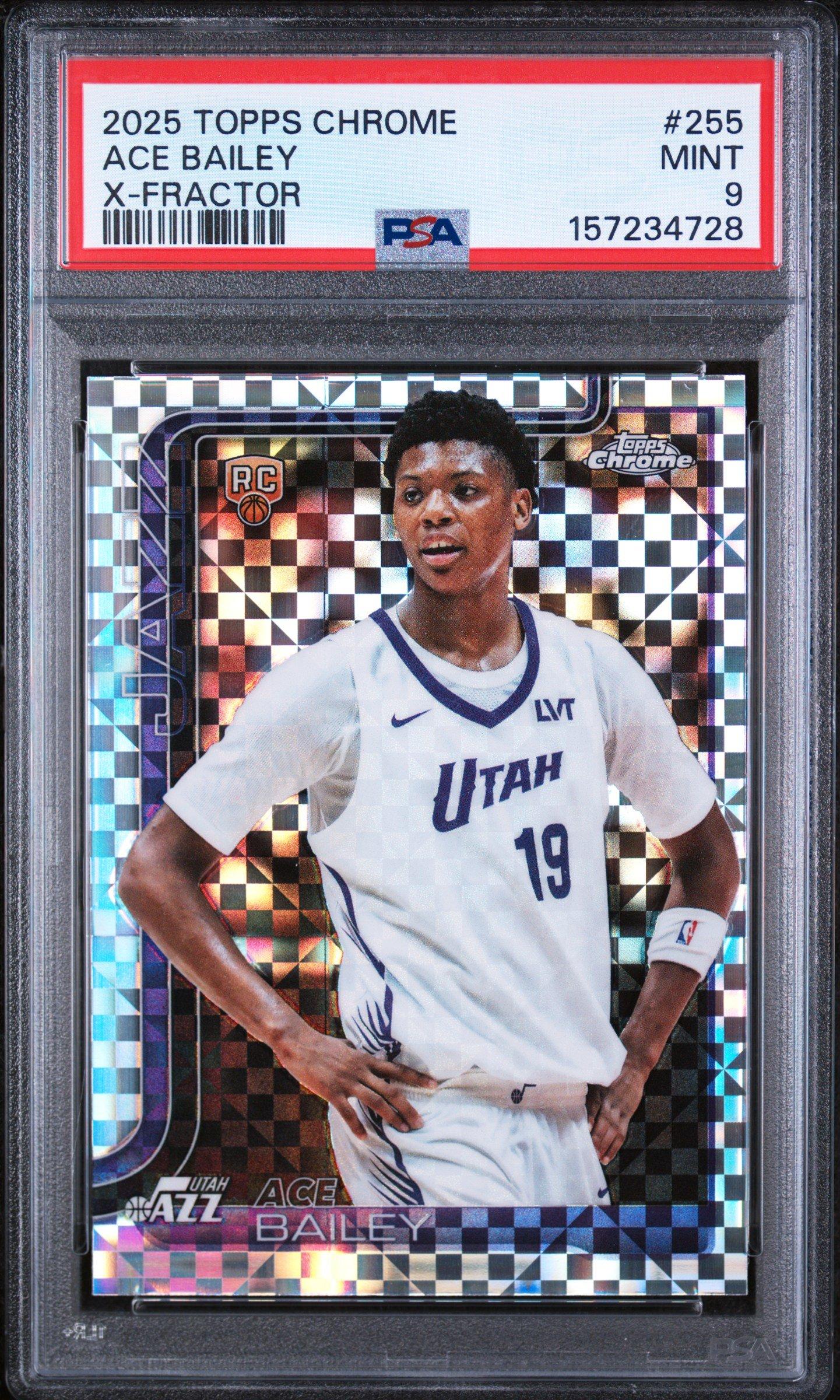 2025 Topps Chrome 255 Ace Bailey X-fractor PSA 9 Graded Card